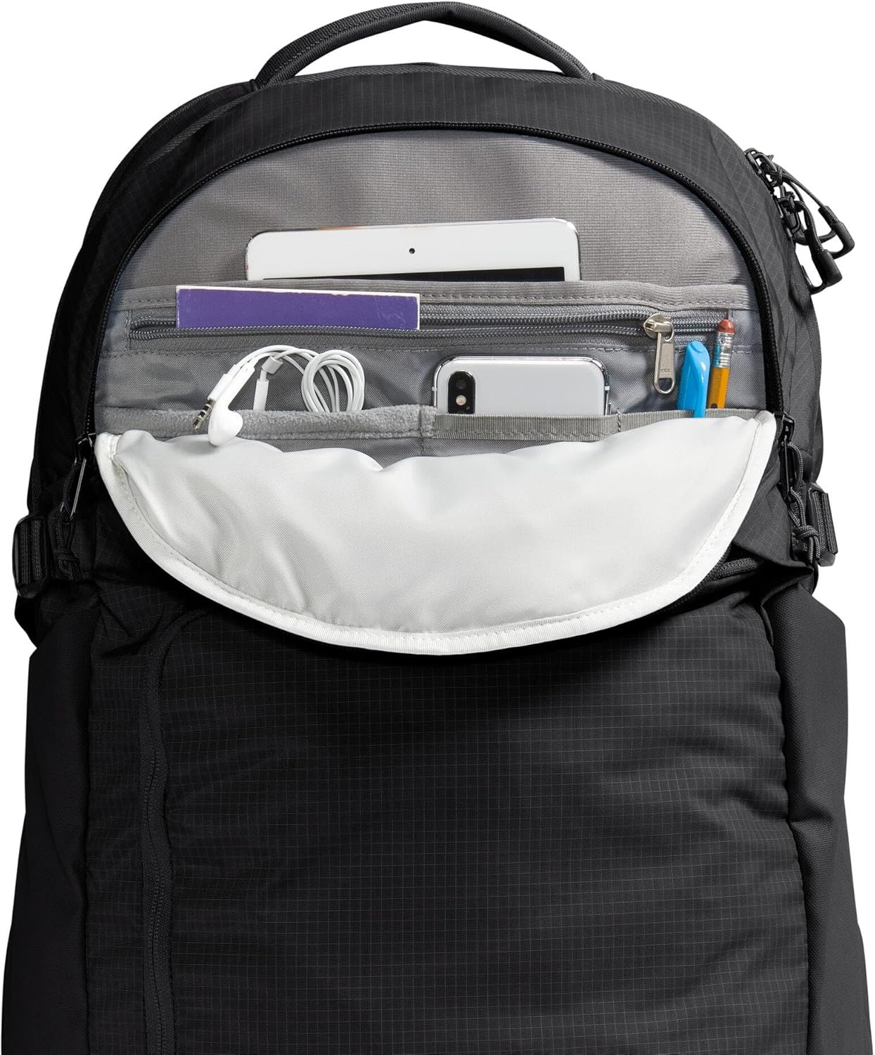 imageThe North Face Router Everyday Laptop Backpack Daypack Water Repellent Laptop Sleeve Reflective Details Asphalt Grey Light HeatherTNF BlackNPF One SizeTnf BlackTnf Blacknpf