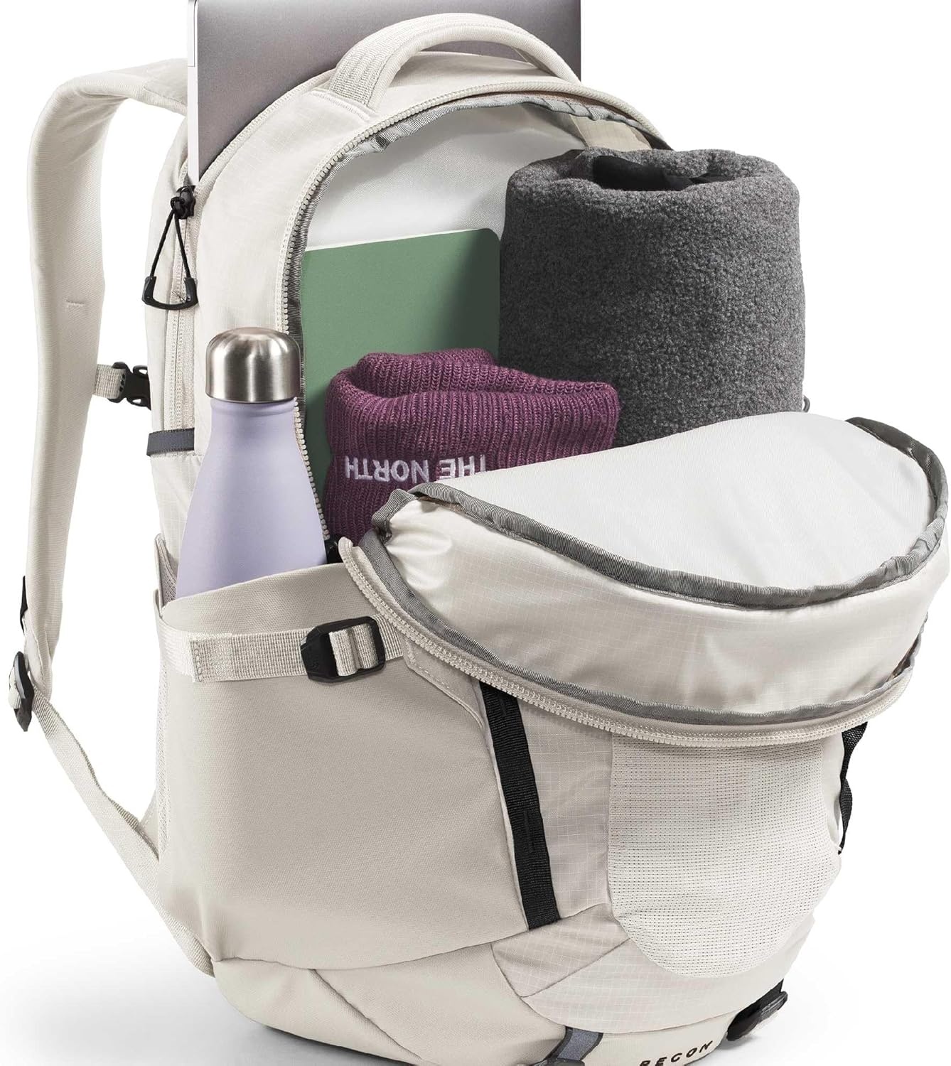 imageThe North Face Router Everyday Laptop Backpack Daypack Water Repellent Laptop Sleeve Reflective Details Asphalt Grey Light HeatherTNF BlackNPF One SizeWhite DuneTnf Black