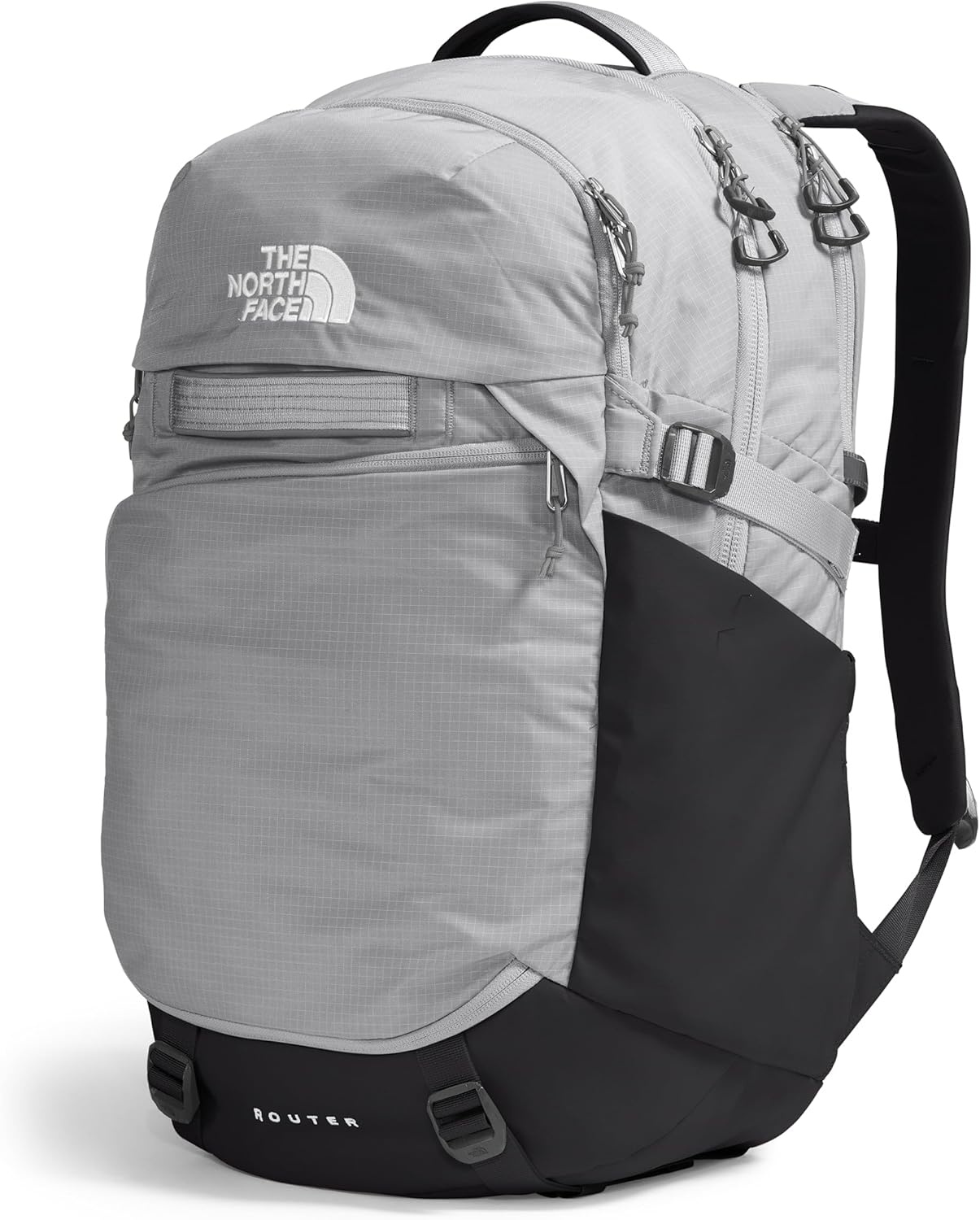imageThe North Face Router Everyday Laptop Backpack Daypack Water Repellent Laptop Sleeve Reflective Details Asphalt Grey Light HeatherTNF BlackNPF One SizeMeld GreyTnf Blacknpf