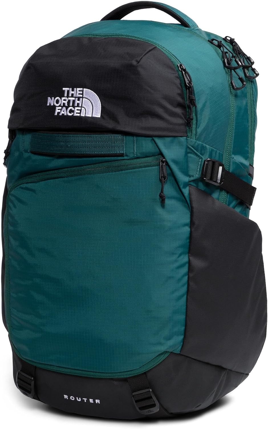 imageThe North Face Router Everyday Laptop Backpack Daypack Water Repellent Laptop Sleeve Reflective Details Asphalt Grey Light HeatherTNF BlackNPF One SizePacific TealTnf Black