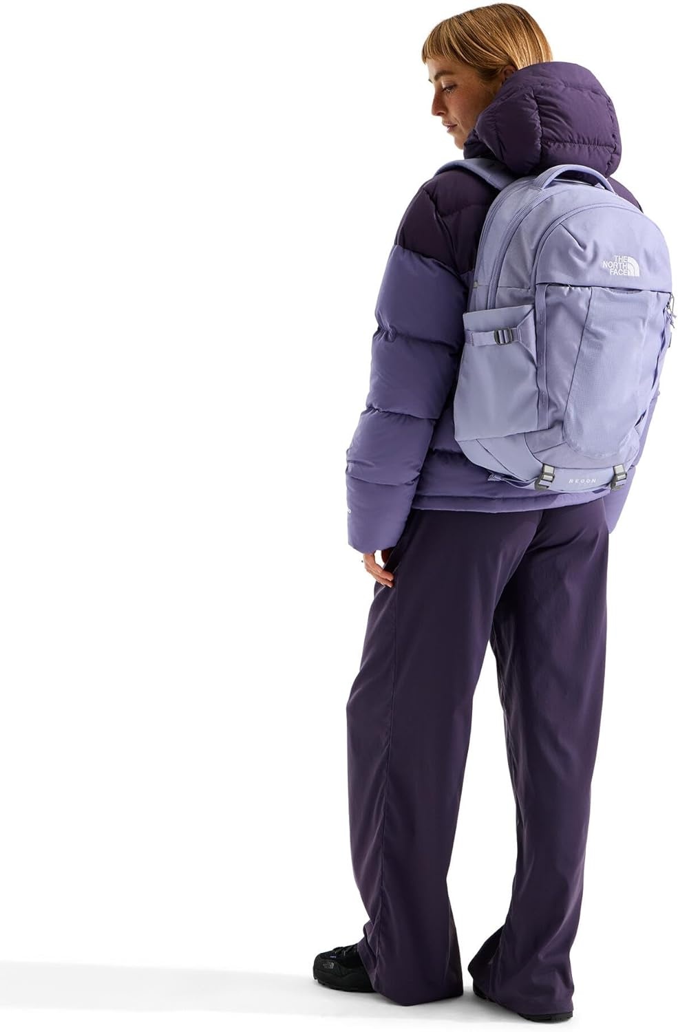 imageThe North Face Router Everyday Laptop Backpack Daypack Water Repellent Laptop Sleeve Reflective Details Asphalt Grey Light HeatherTNF BlackNPF One SizePale Plum Light HeatherPale Plum