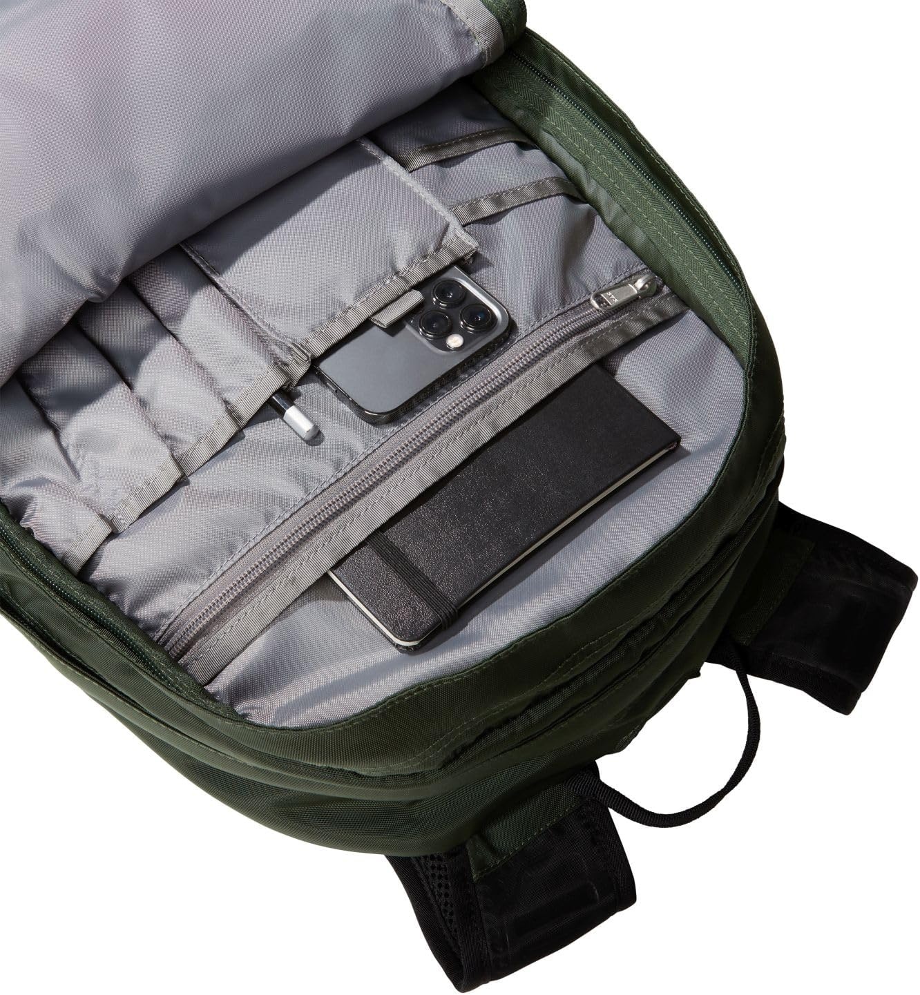 imageThe North Face Router Everyday Laptop Backpack Daypack Water Repellent Laptop Sleeve Reflective Details Asphalt Grey Light HeatherTNF BlackNPF One SizePine NeedleSrsggnTnfb