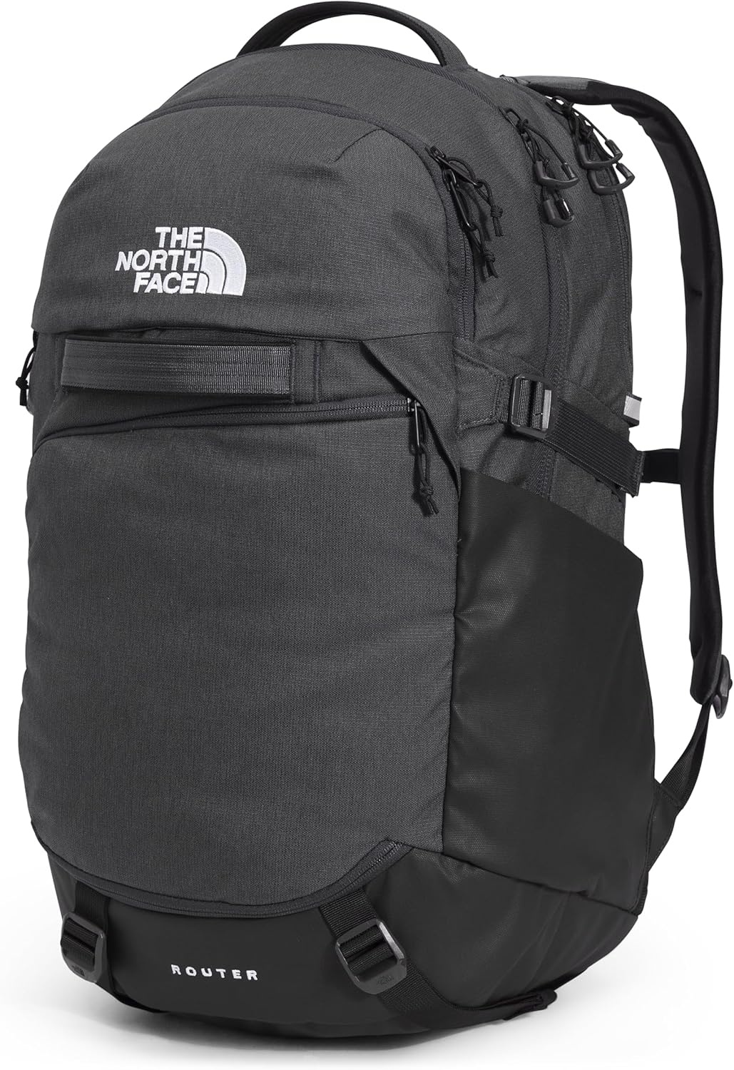 imageThe North Face Router Everyday Laptop Backpack Daypack Water Repellent Laptop Sleeve Reflective Details Asphalt Grey Light HeatherTNF BlackNPF One SizeAsphalt Grey Light HeatherTnf Blacknpf