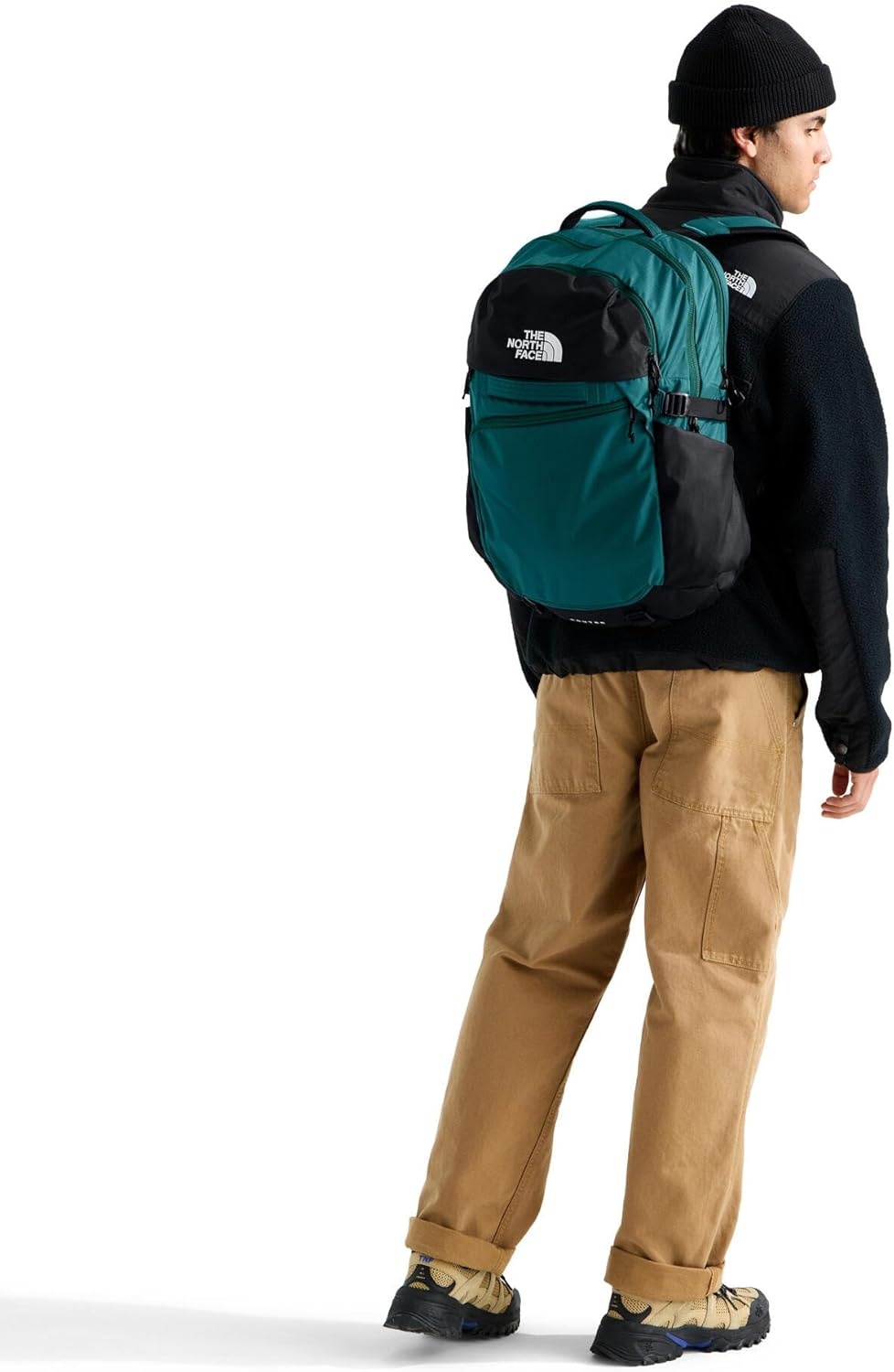 imageThe North Face Router Everyday Laptop Backpack Daypack Water Repellent Laptop Sleeve Reflective Details Asphalt Grey Light HeatherTNF BlackNPF One SizePacific TealTnf Black