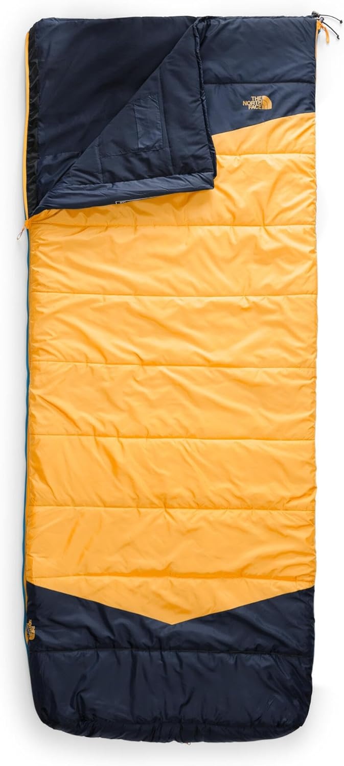 imageThe North Face SleepingBags Dolomite One 15F 9C 3in1 Insulated Sleeping Bag Water Repellent Rectangular Shape Fleece Lined Mid LayerHyper BlueRadiant YellowNPF