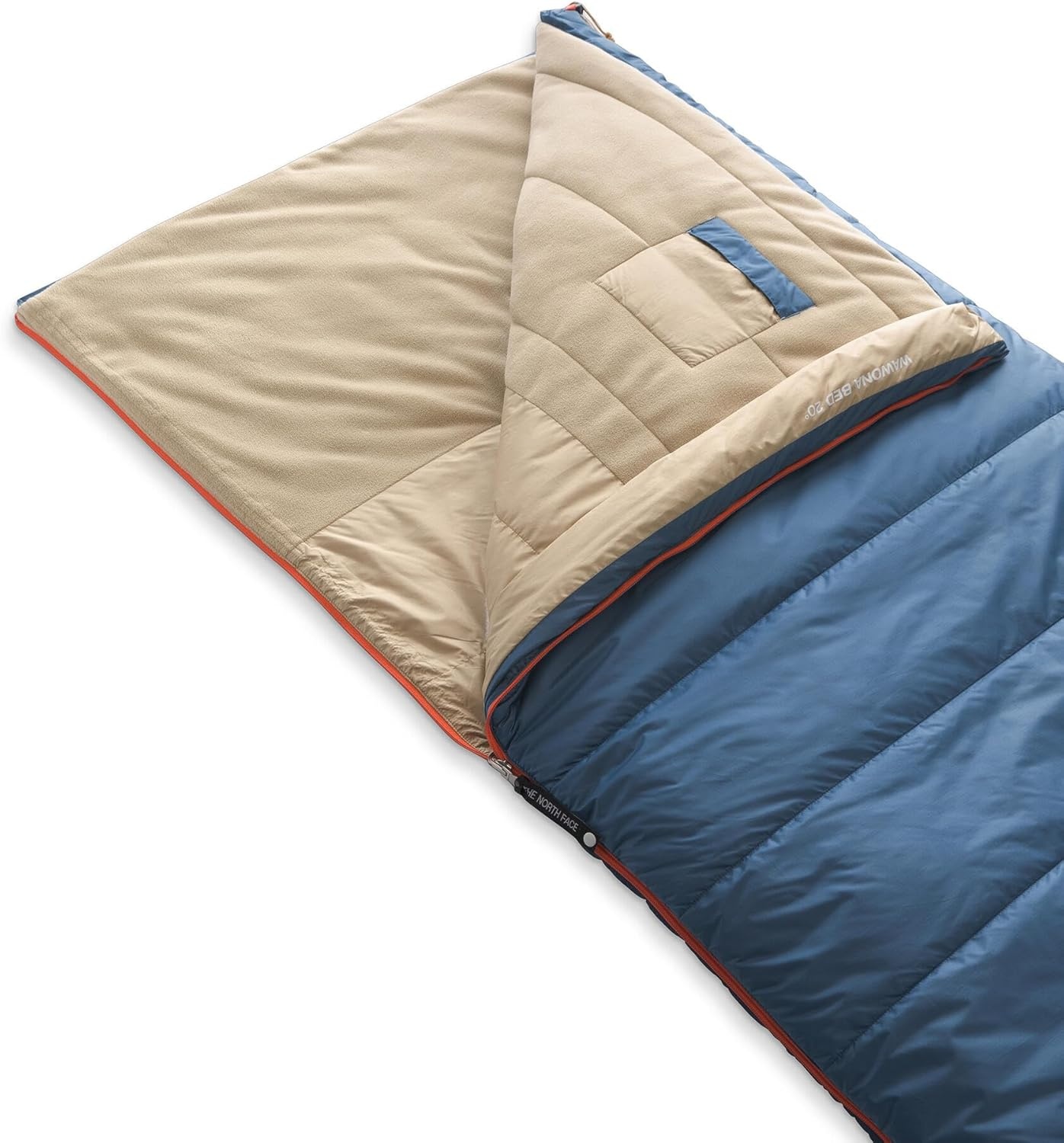 imageThe North Face SleepingBags Wawona Bed 20 Sleeping Bag One Person 20F 7C Insulated Camping Bag Synthetic Insulation Water RepellentShady BlueNPF