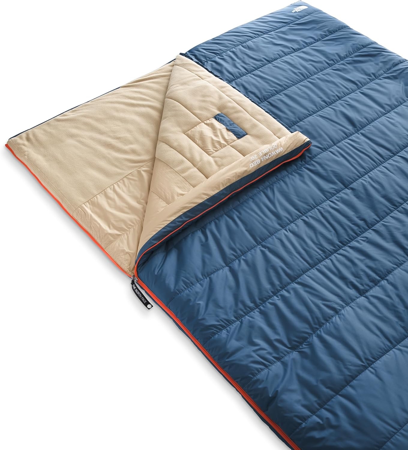 imageThe North Face SleepingBags Wawona Bed Double 20 Sleeping Bag TwoPerson 20F 7C Insulated Camping Bag Synthetic Insulation Water RepellentShady BlueNPF