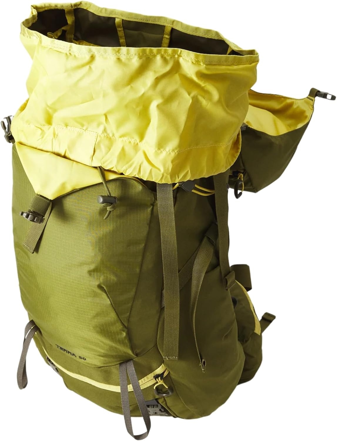 imageThe North Face Teen Terra 50 Unisex Hiking Backpack Breathable Back Panel amp Shoulder Straps Bottom Webbing Bladder Sleeve Forest OliveNew Taupe GreenNPF One SizeForest OliveNew Taupe Greennpf