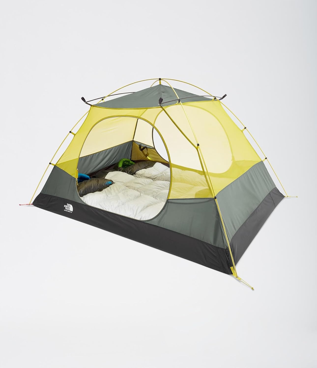 imageThe North Face Tents Stormbreak 3 ThreePerson Camping Tent High Low Ventilation Openings for Optimal Airflow Water Repellent FinishAgave GreenAsphalt Grey