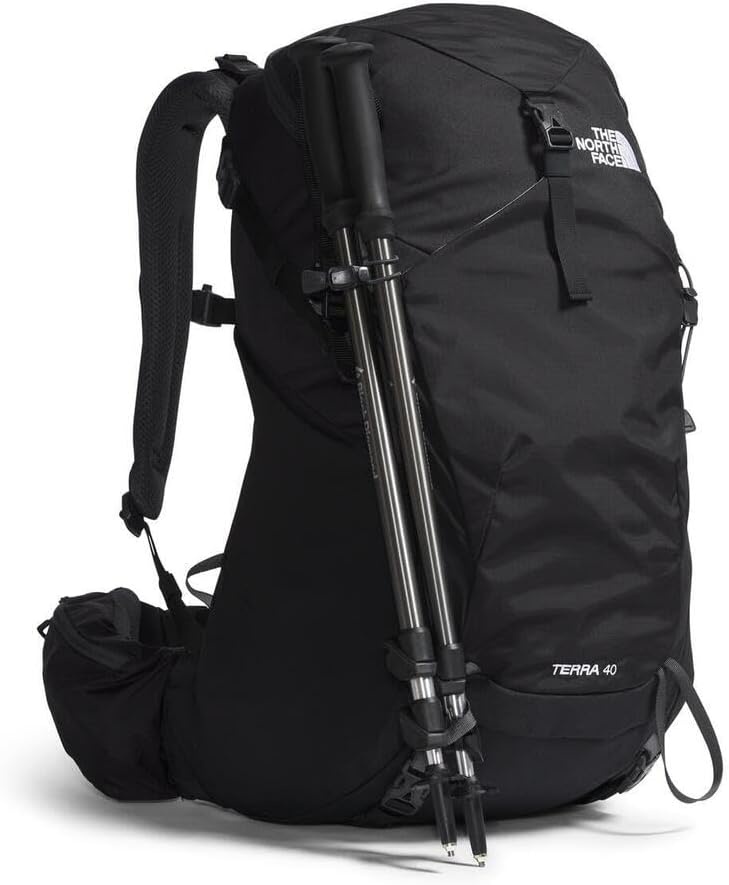 imageThe North Face Terra 40 Backpack Unisex Hiking Pack Padded Hipbelt Pole amp Ice Axe Attachments Hydration Sleeve TNF BlackAsphalt GreyNPF LargeXLargeTnf BlackAsphalt Greynpf