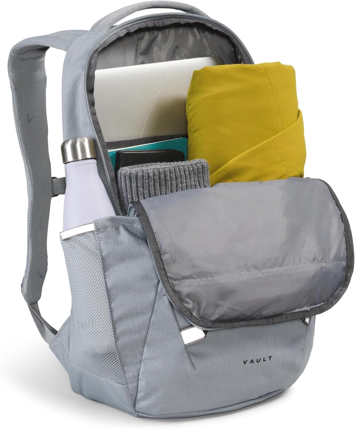 imageThe North Face Vault Everyday Laptop Backpack Commuter Travel Bag WaterRepellent Finish Spacious Compartment Mid Grey Dark HeatherTNF BlackNPF One SizeMid Grey Dark HeatherTnf Blacknpf