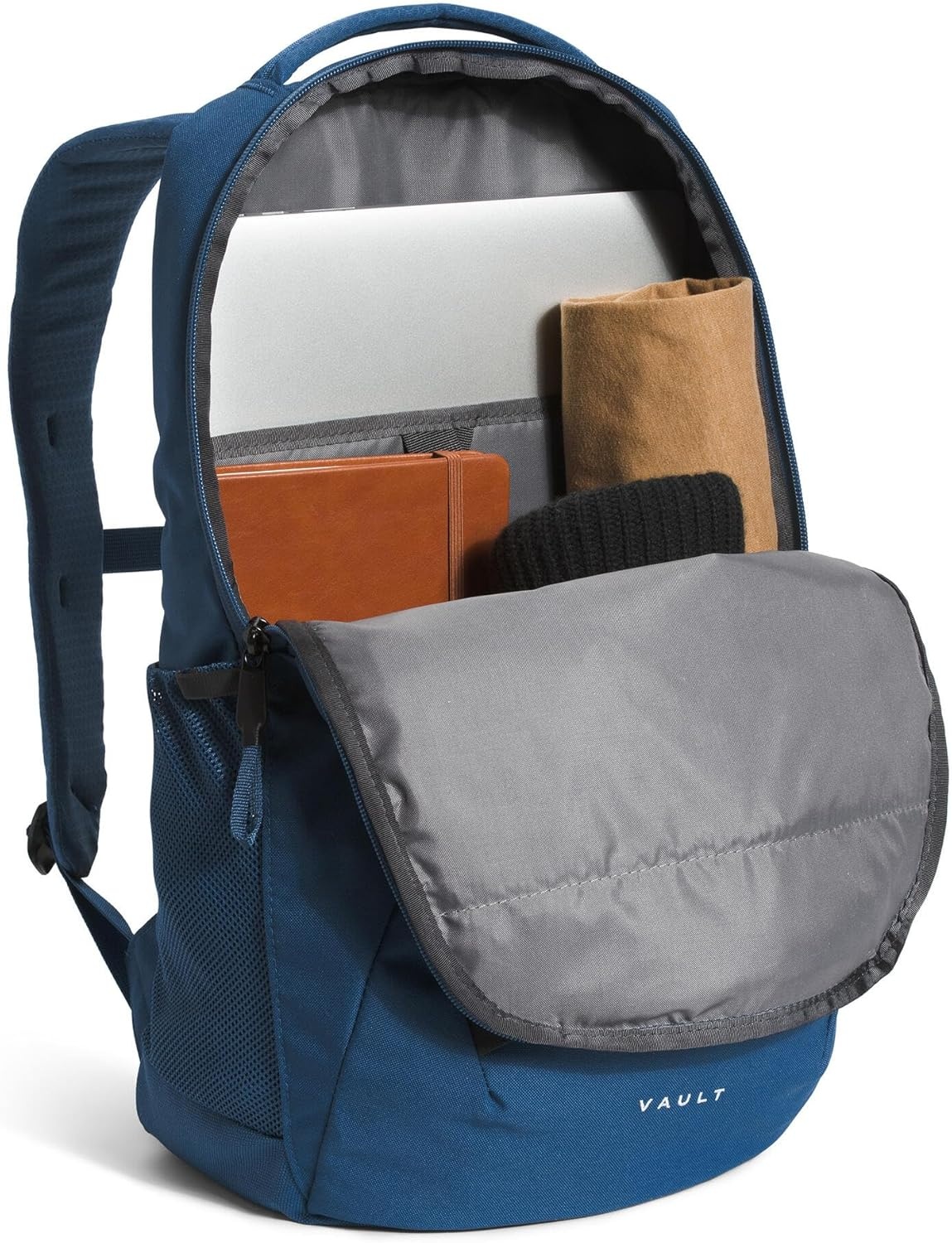 imageThe North Face Vault Everyday Laptop Backpack Commuter Travel Bag WaterRepellent Finish Spacious Compartment Mid Grey Dark HeatherTNF BlackNPF One SizeShady BlueTnf Whitenpf
