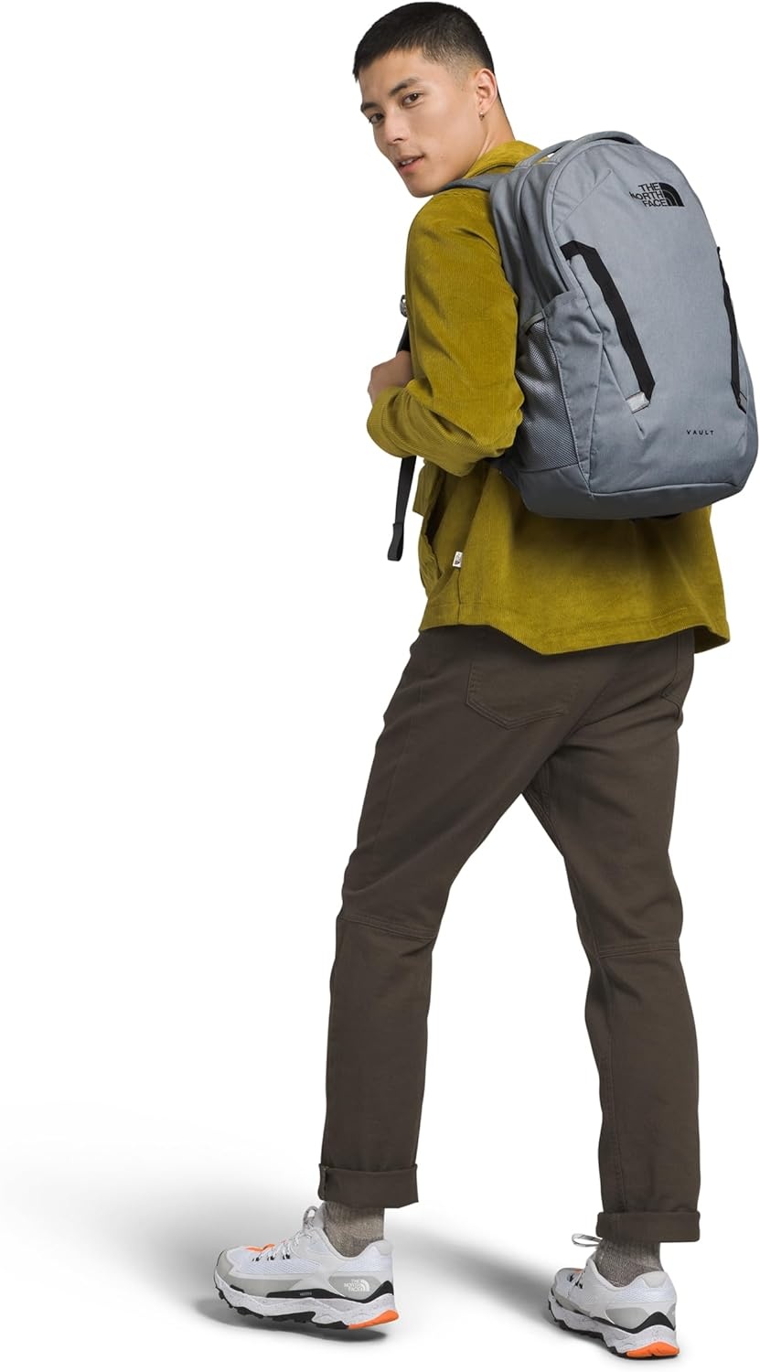 imageThe North Face Vault Everyday Laptop Backpack Commuter Travel Bag WaterRepellent Finish Spacious Compartment Mid Grey Dark HeatherTNF BlackNPF One SizeMid Grey Dark HeatherTnf Blacknpf