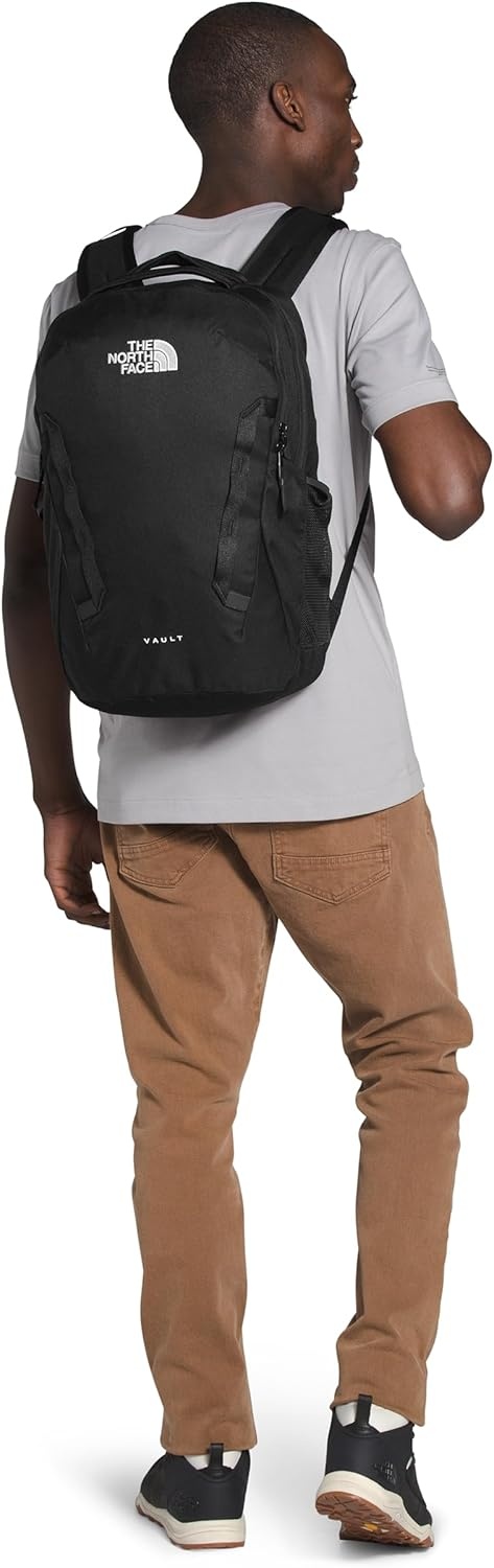 imageThe North Face Vault Everyday Laptop Backpack Commuter Travel Bag WaterRepellent Finish Spacious Compartment Mid Grey Dark HeatherTNF BlackNPF One SizeTnf Blacknpf