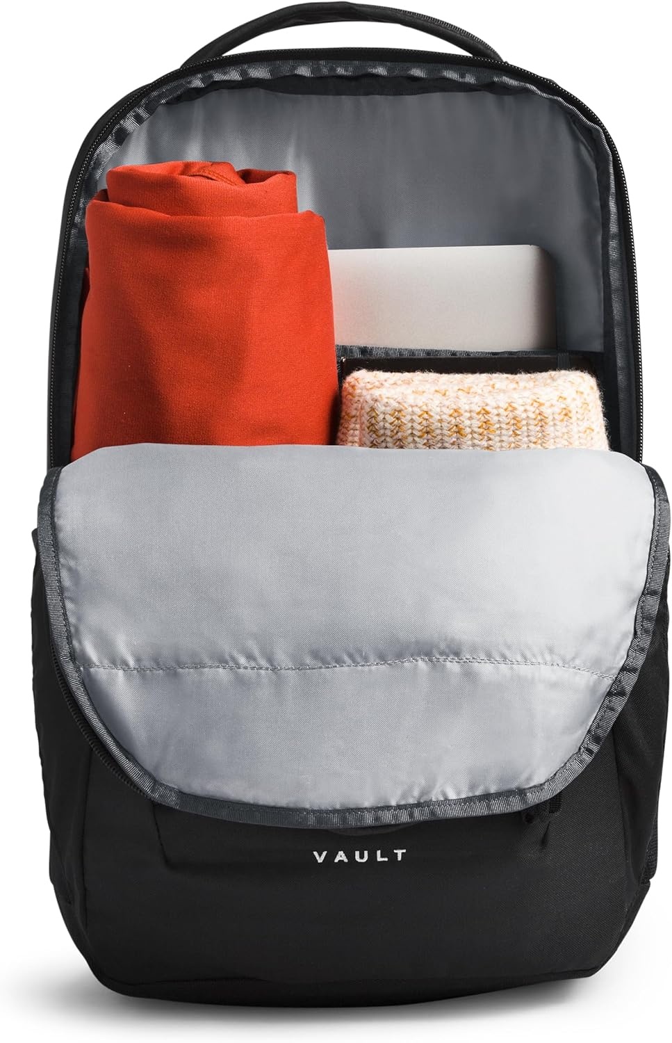 imageThe North Face Vault Everyday Laptop Backpack Commuter Travel Bag WaterRepellent Finish Spacious Compartment Mid Grey Dark HeatherTNF BlackNPF One SizeTnf Blacknpf