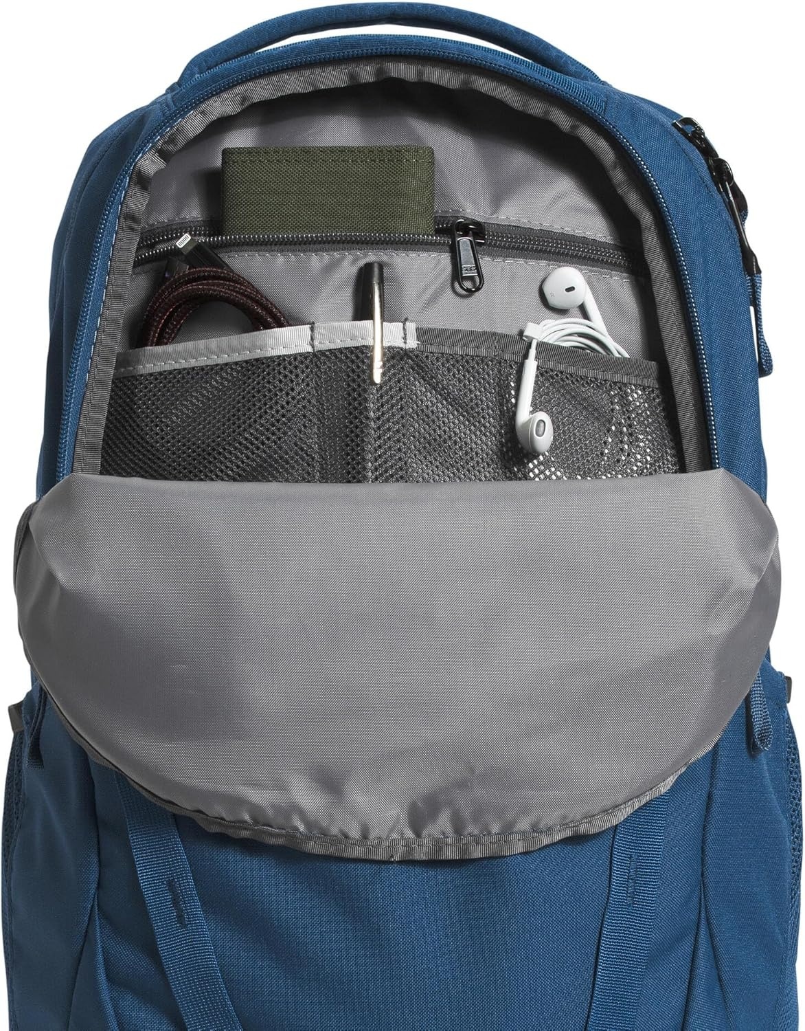 imageThe North Face Vault Everyday Laptop Backpack Commuter Travel Bag WaterRepellent Finish Spacious Compartment Mid Grey Dark HeatherTNF BlackNPF One SizeShady BlueTnf Whitenpf