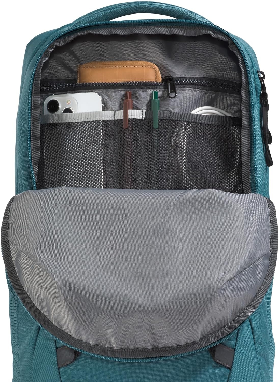 imageThe North Face Vault Everyday Laptop Backpack Commuter Travel Bag WaterRepellent Finish Spacious Compartment Mid Grey Dark HeatherTNF BlackNPF One SizeSpaceTnf Black