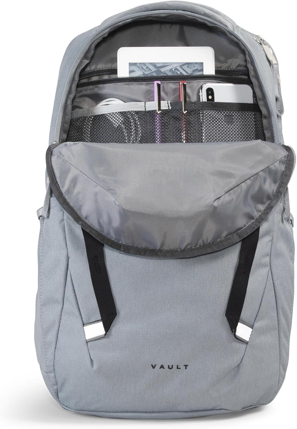 imageThe North Face Vault Everyday Laptop Backpack Commuter Travel Bag WaterRepellent Finish Spacious Compartment Mid Grey Dark HeatherTNF BlackNPF One SizeMid Grey Dark HeatherTnf Blacknpf