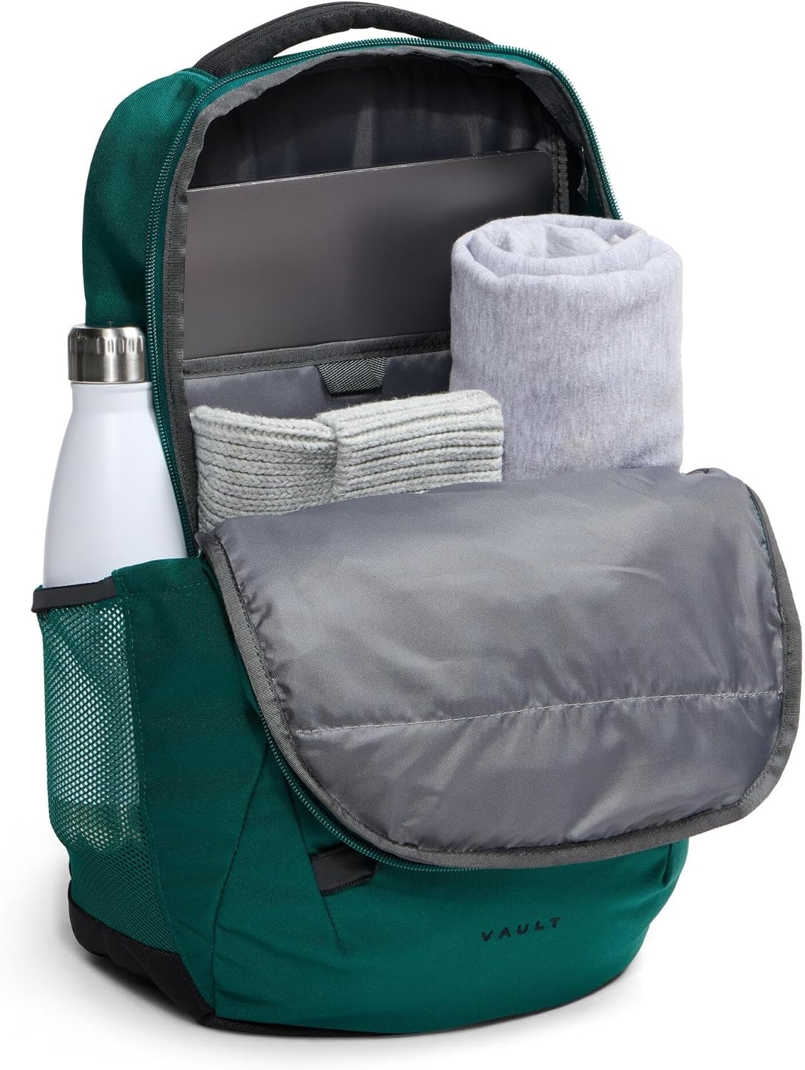 imageThe North Face Vault Everyday Laptop Backpack Commuter Travel Bag WaterRepellent Finish Spacious Compartment Mid Grey Dark HeatherTNF BlackNPF One SizePacific TealTnf Black