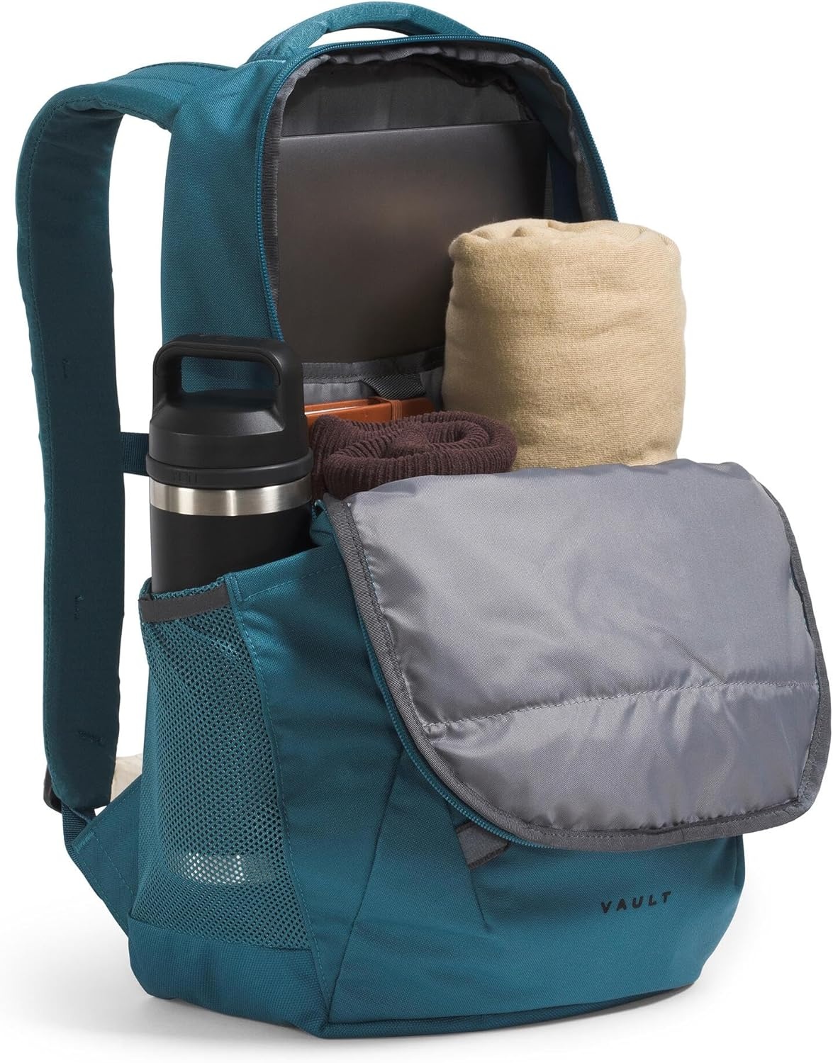 imageThe North Face Vault Everyday Laptop Backpack Commuter Travel Bag WaterRepellent Finish Spacious Compartment Mid Grey Dark HeatherTNF BlackNPF One SizeSpaceTnf Black