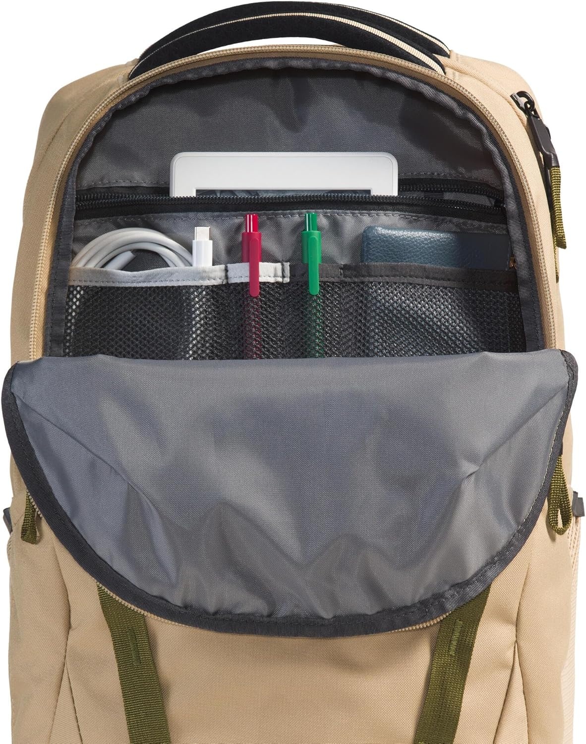 imageThe North Face Vault Everyday Laptop Backpack Commuter Travel Bag WaterRepellent Finish Spacious Compartment Mid Grey Dark HeatherTNF BlackNPF One SizeKhaki StoneTnf Black