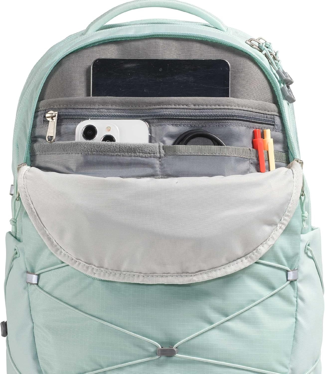 imageThe North Face Womens Borealis Commuter Laptop Backpack Everyday Travel Bag Laptop Sleeve Reflective Details Stone Slab Light HeatherStone Slab One SizeOpal Frost