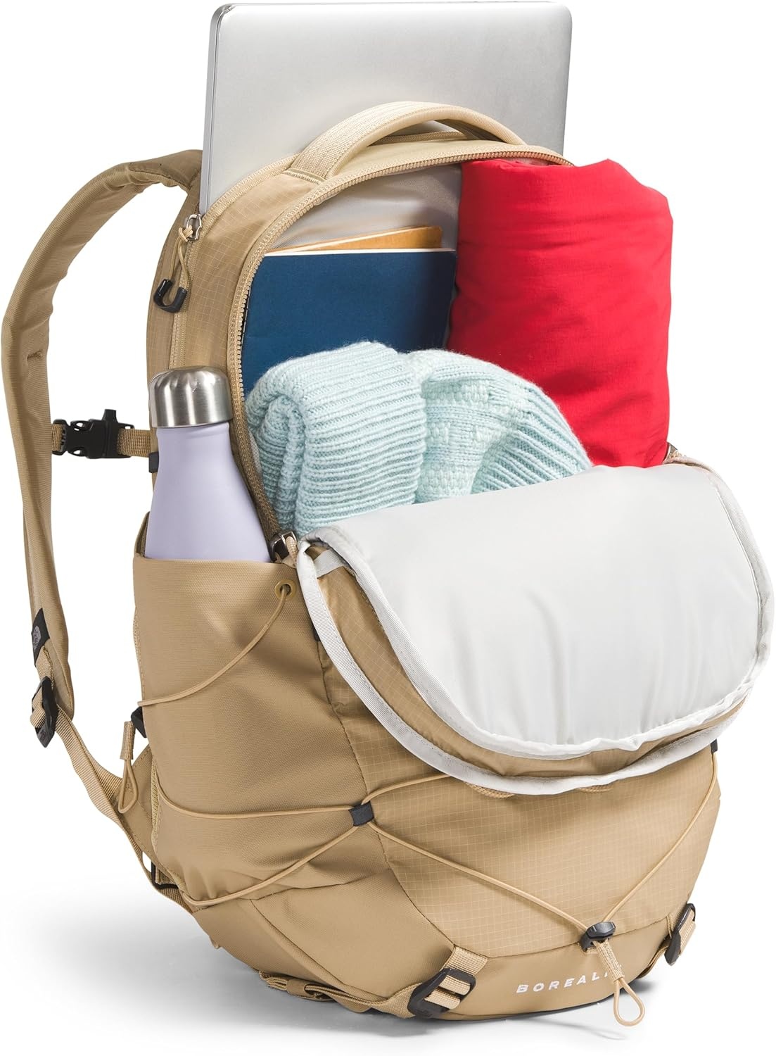 imageThe North Face Womens Borealis Commuter Laptop Backpack Everyday Travel Bag Laptop Sleeve Reflective Details Stone Slab Light HeatherStone Slab One SizeKhaki Stone