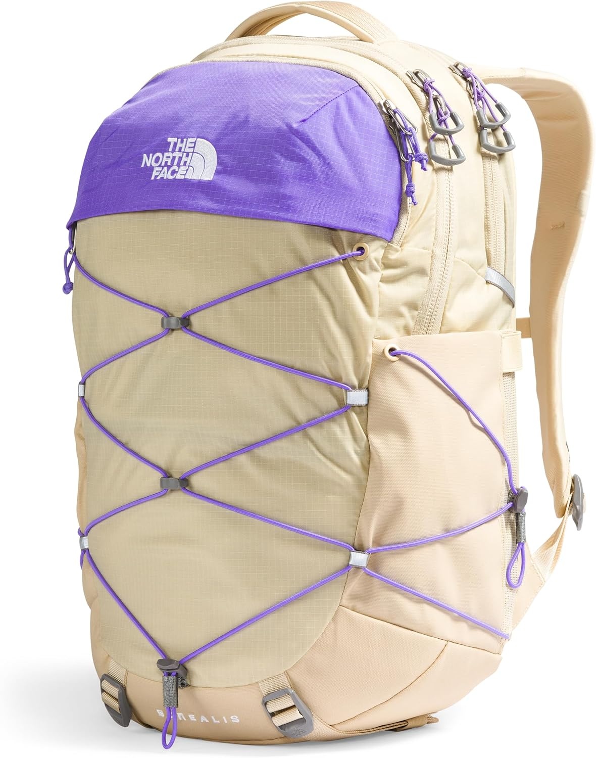 imageThe North Face Womens Borealis Commuter Laptop Backpack Everyday Travel Bag Laptop Sleeve Reflective Details Stone Slab Light HeatherStone Slab One SizeGravelOptic Violet