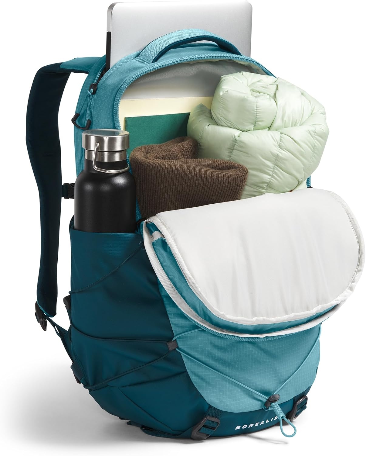 imageThe North Face Womens Borealis Commuter Laptop Backpack Everyday Travel Bag Laptop Sleeve Reflective Details Stone Slab Light HeatherStone Slab One SizeAlgae BlueMidnight Petrol