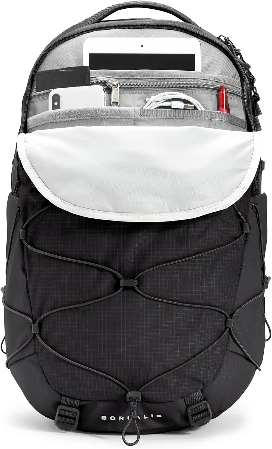 imageThe North Face Womens Borealis Commuter Laptop Backpack Everyday Travel Bag Laptop Sleeve Reflective Details Stone Slab Light HeatherStone Slab One SizeTnf BlackTnf White