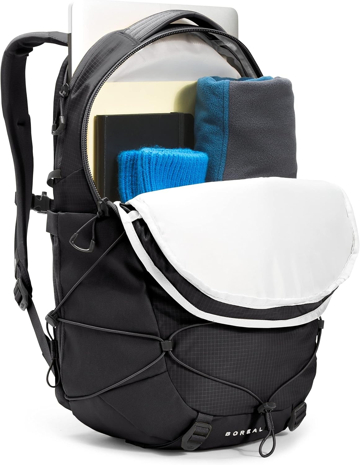 imageThe North Face Womens Borealis Commuter Laptop Backpack Everyday Travel Bag Laptop Sleeve Reflective Details Stone Slab Light HeatherStone Slab One SizeTnf BlackTnf White