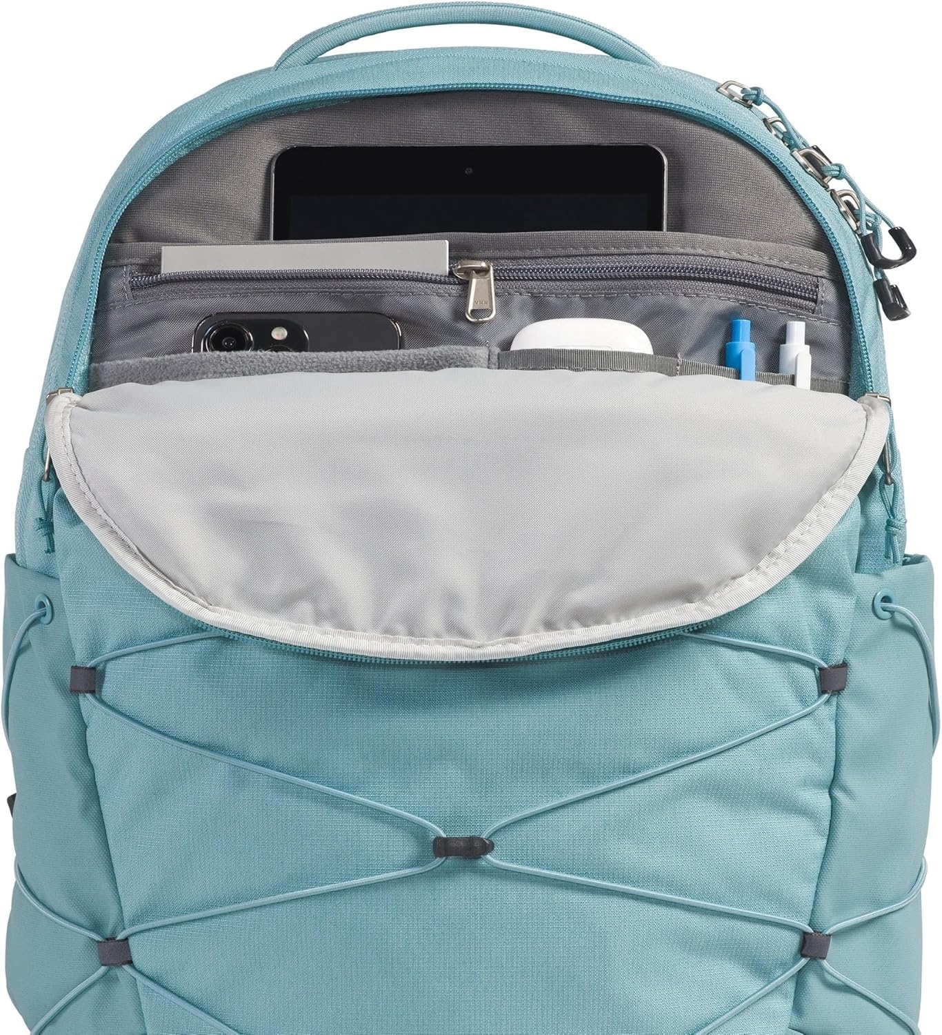 imageThe North Face Womens Borealis Commuter Laptop Backpack Everyday Travel Bag Laptop Sleeve Reflective Details Stone Slab Light HeatherStone Slab One SizeBlue Eclipse Light HeatherBlue Eclipse