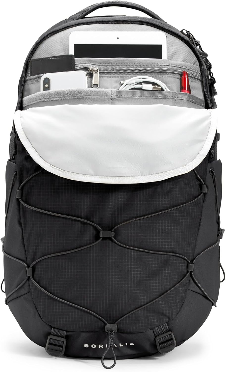 imageThe North Face Womens Borealis Commuter Laptop Backpack Everyday Travel Bag Laptop Sleeve Reflective Details Stone Slab Light HeatherStone Slab One SizeTnf BlackTnf Whitenpf