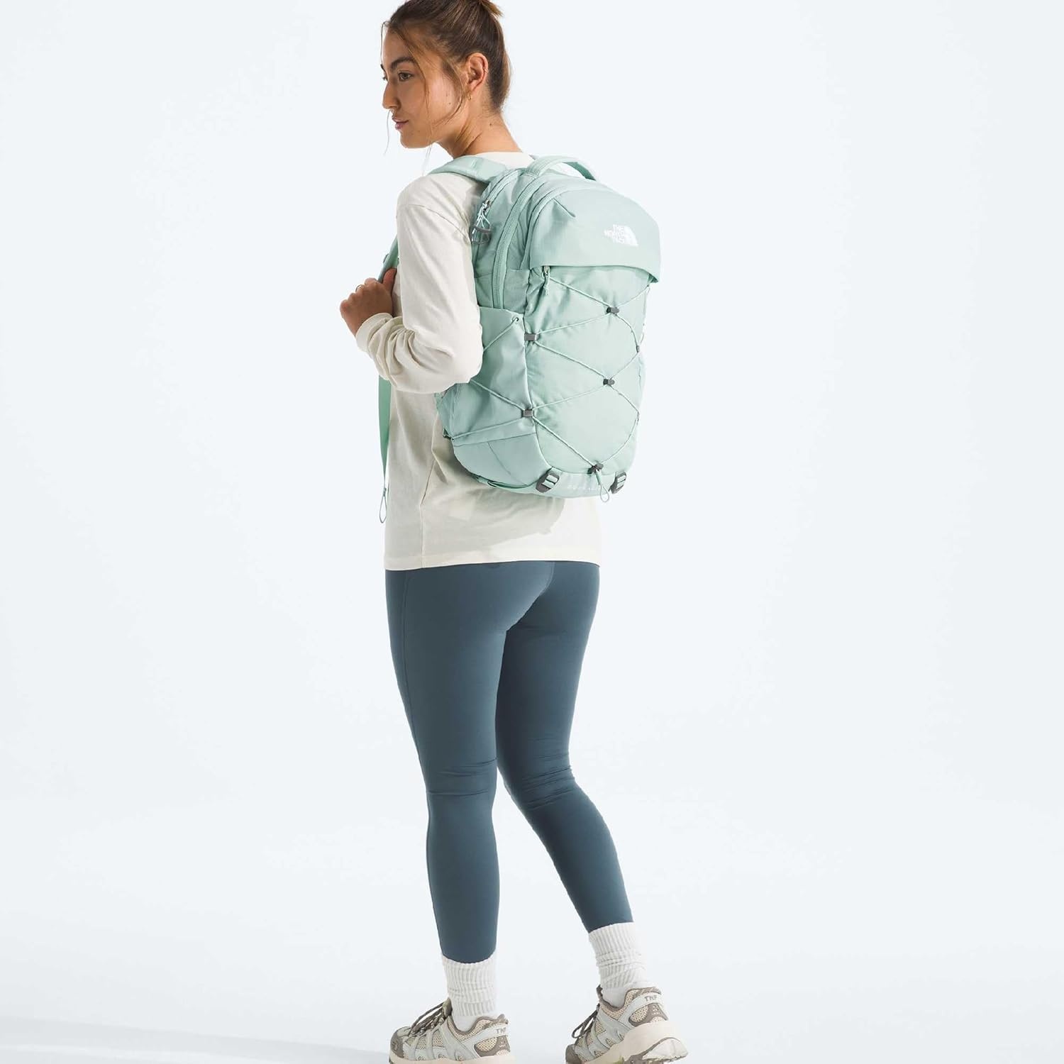 imageThe North Face Womens Borealis Commuter Laptop Backpack Everyday Travel Bag Laptop Sleeve Reflective Details Stone Slab Light HeatherStone Slab One SizeOpal Frost