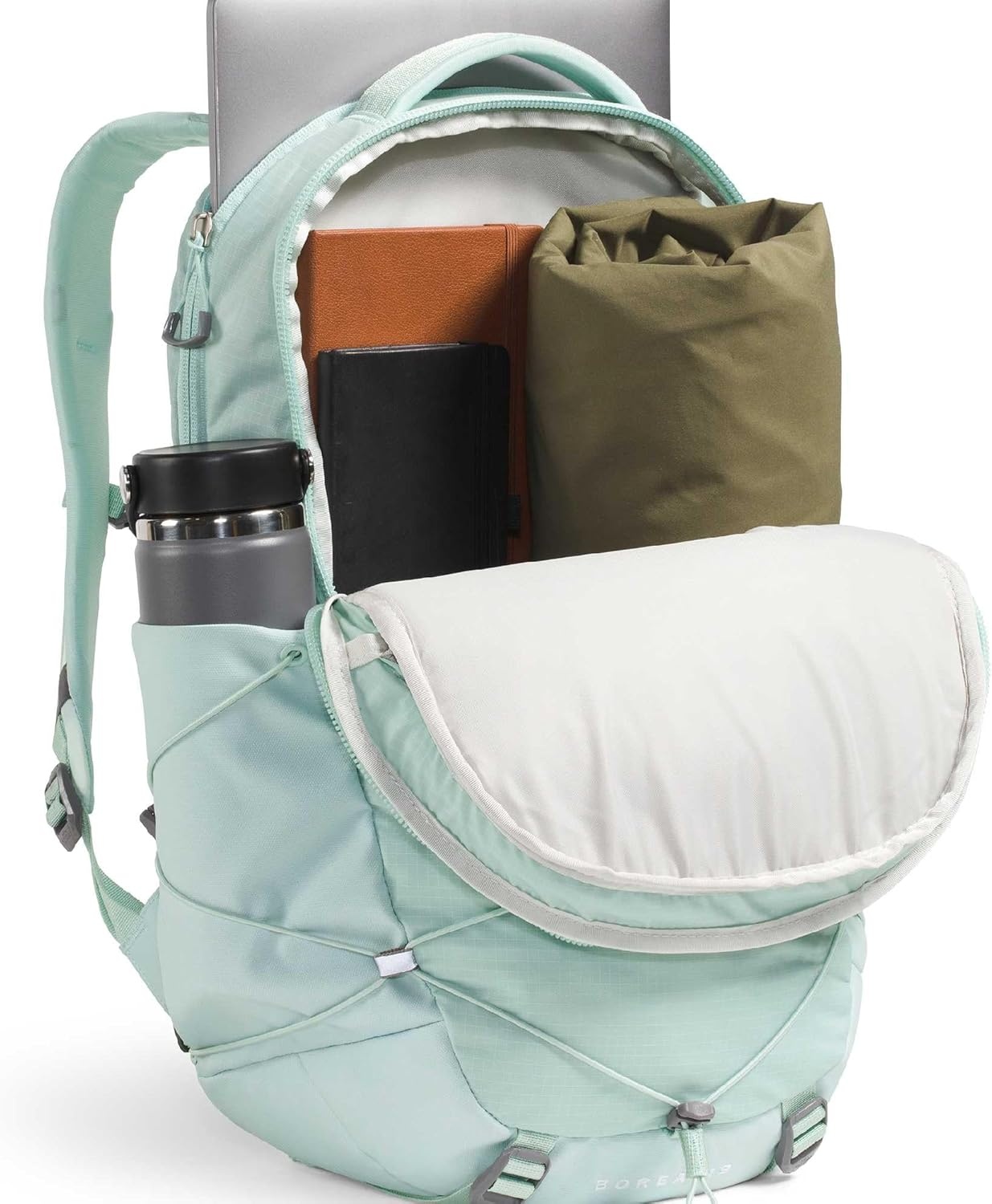 imageThe North Face Womens Borealis Commuter Laptop Backpack Everyday Travel Bag Laptop Sleeve Reflective Details Stone Slab Light HeatherStone Slab One SizeOpal Frost