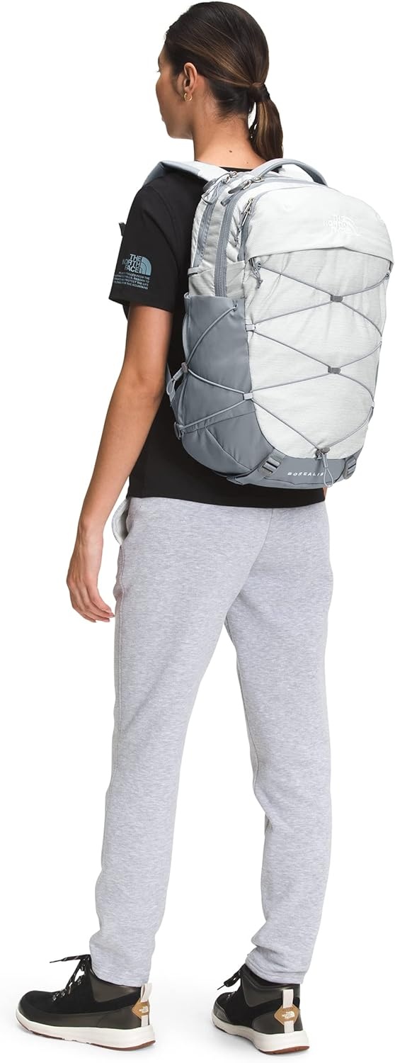 imageThe North Face Womens Borealis Commuter Laptop Backpack Everyday Travel Bag Laptop Sleeve Reflective Details Stone Slab Light HeatherStone Slab One SizeTnf White Metallic MlangeMid Grey