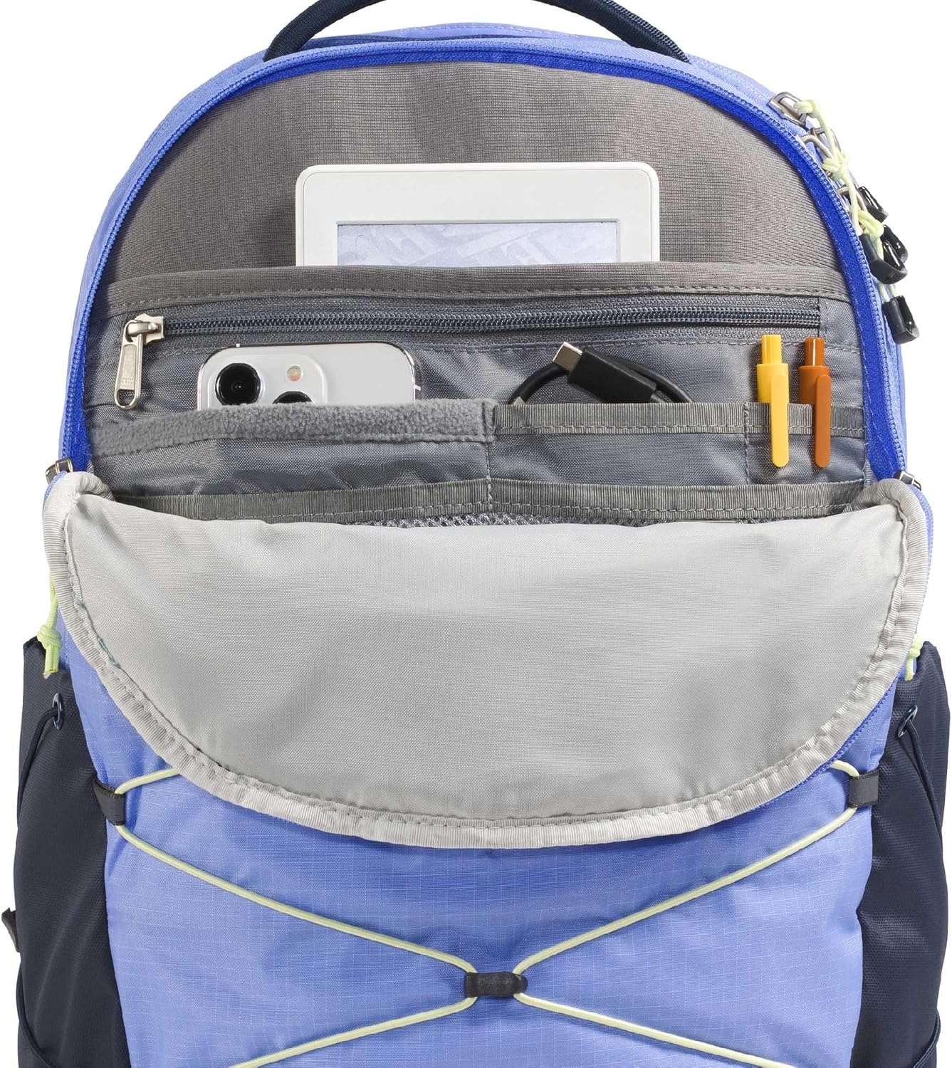 imageThe North Face Womens Borealis Commuter Laptop Backpack Everyday Travel Bag Laptop Sleeve Reflective Details Stone Slab Light HeatherStone Slab One SizePeriwinkle GlowSummit NavyLemon Mist