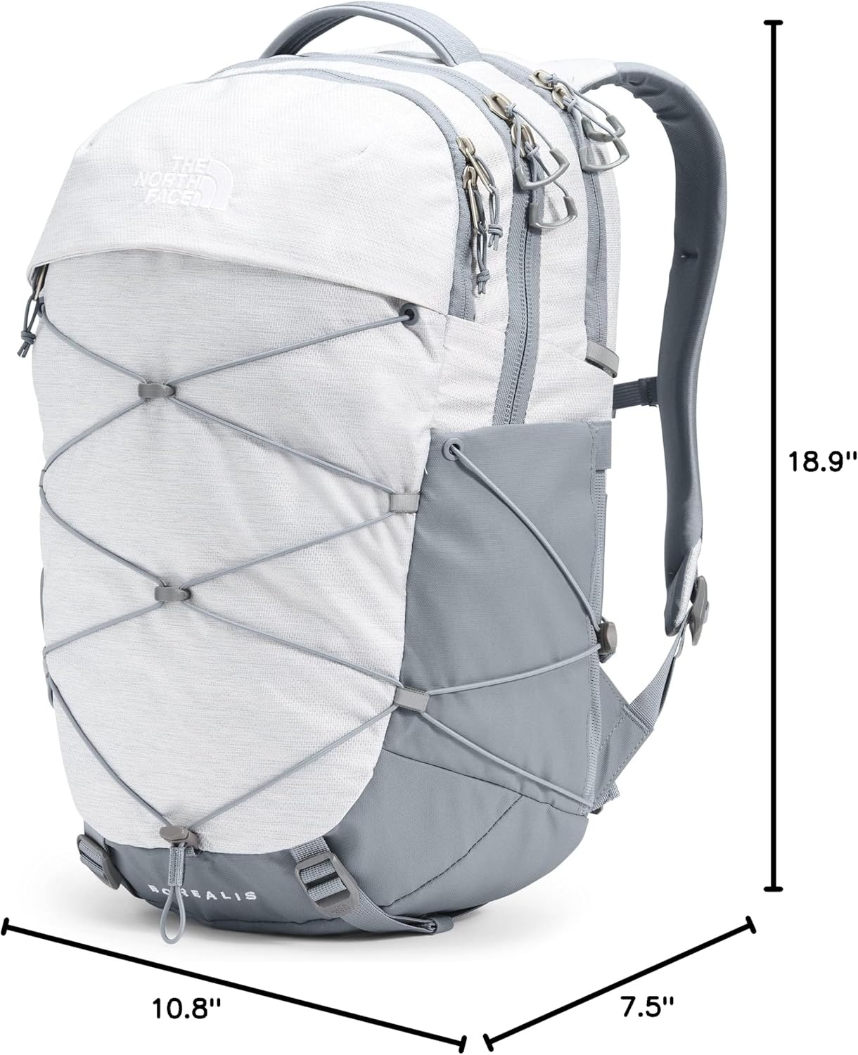 imageThe North Face Womens Borealis Commuter Laptop Backpack Everyday Travel Bag Laptop Sleeve Reflective Details Stone Slab Light HeatherStone Slab One SizeTnf White Metallic MlangeMid Grey