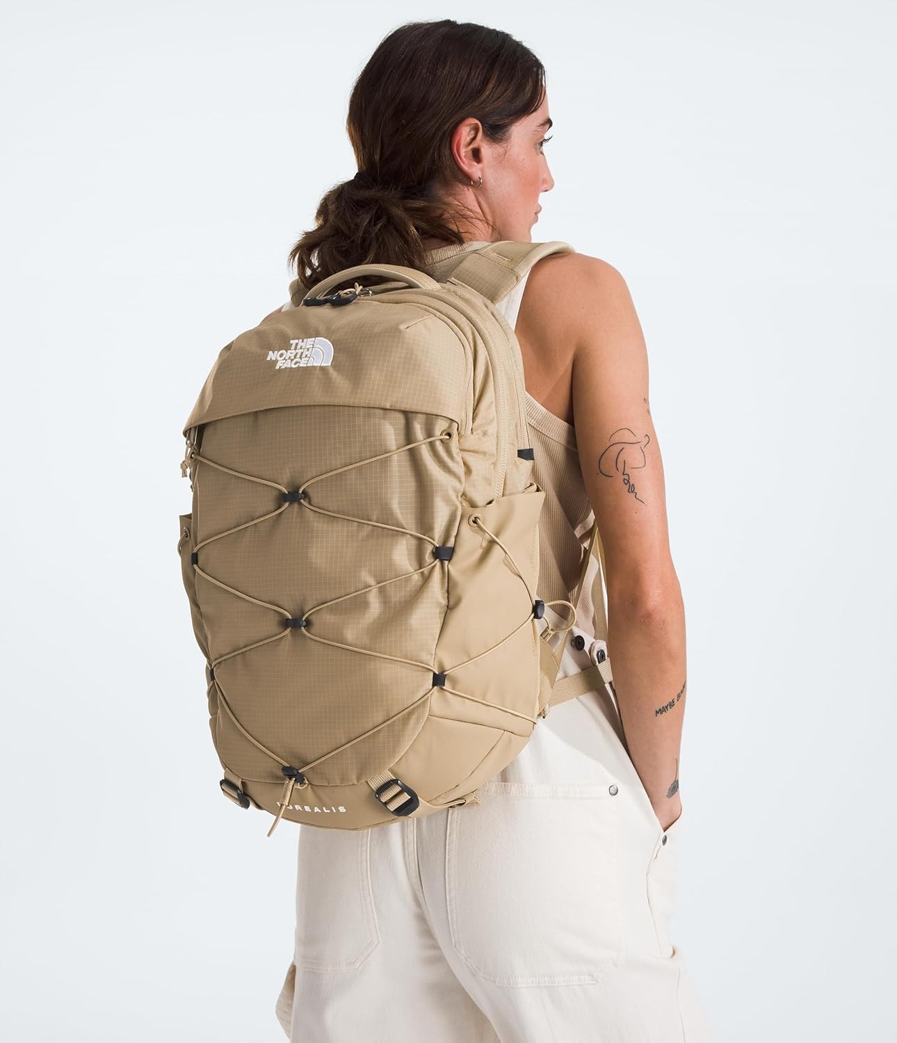 imageThe North Face Womens Borealis Commuter Laptop Backpack Everyday Travel Bag Laptop Sleeve Reflective Details Stone Slab Light HeatherStone Slab One SizeKhaki Stone
