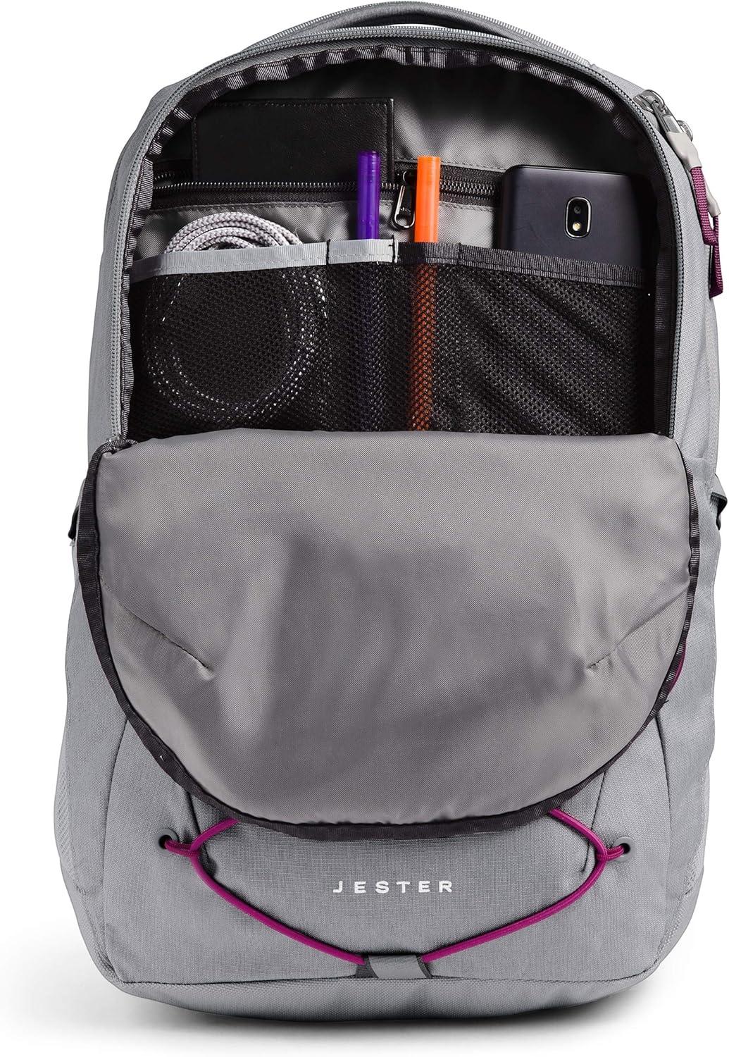 imageThe North Face Womens Jester Everyday Laptop Backpack Commuter Travel Bag Laptop Sleeve WaterRepellent Minimal Grey Dark HeatherMinimal GreyNPF One SizeMeld Grey Dark HeatherDramatic Plum