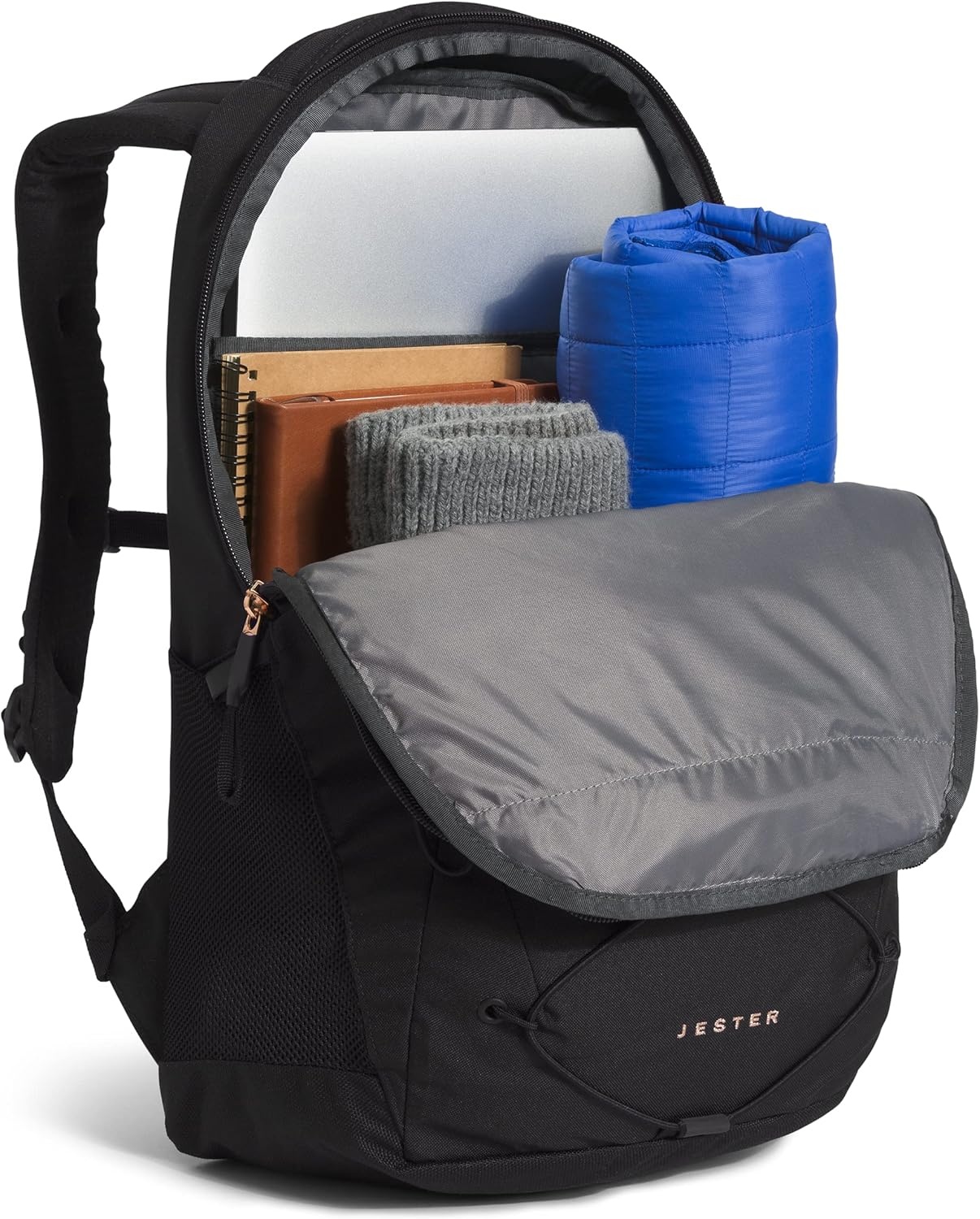 imageThe North Face Womens Jester Everyday Laptop Backpack Commuter Travel Bag Laptop Sleeve WaterRepellent Minimal Grey Dark HeatherMinimal GreyNPF One SizeTnf BlackBurnt Coral Metallic 1