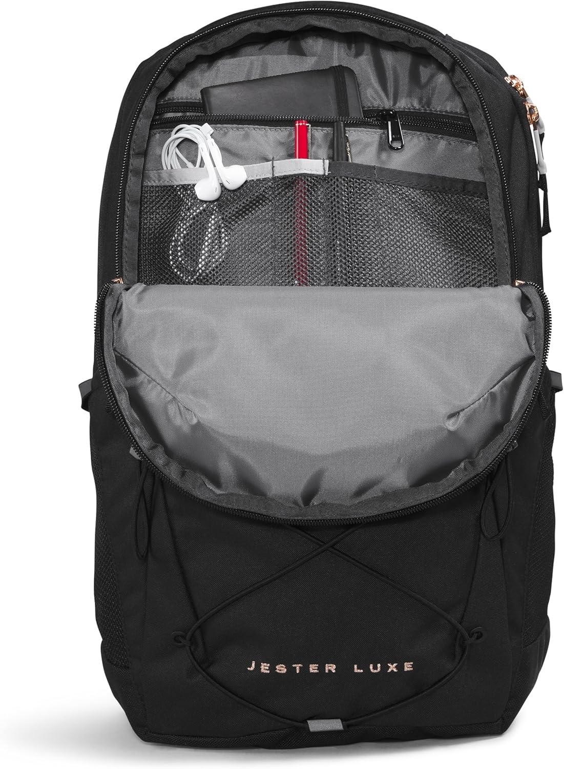 imageThe North Face Womens Jester Everyday Laptop Backpack Commuter Travel Bag Laptop Sleeve WaterRepellent Minimal Grey Dark HeatherMinimal GreyNPF One SizeTnf BlackBurnt Coral Metallic