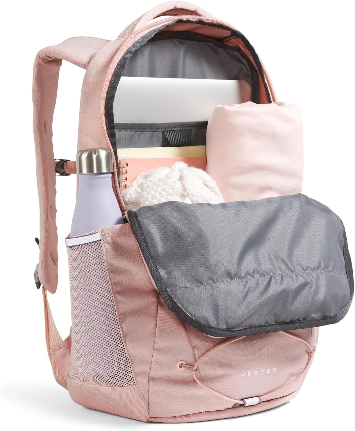 imageThe North Face Womens Jester Everyday Laptop Backpack Commuter Travel Bag Laptop Sleeve WaterRepellent Minimal Grey Dark HeatherMinimal GreyNPF One SizePink Moss
