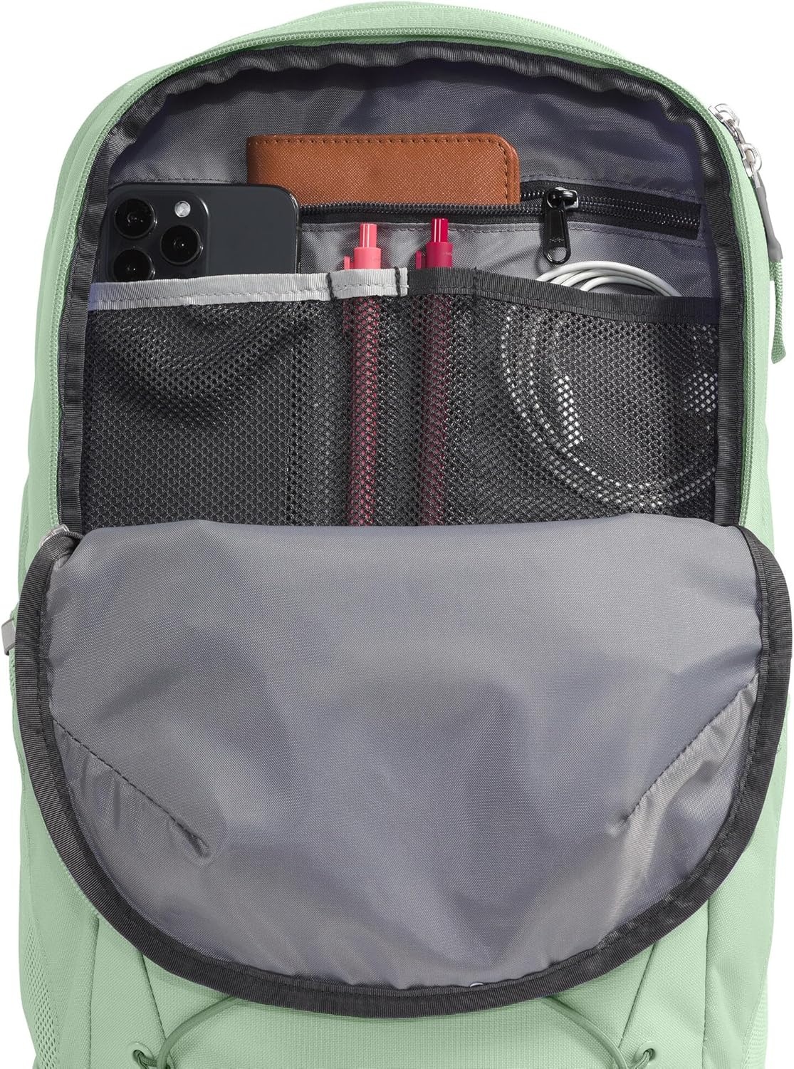 imageThe North Face Womens Jester Everyday Laptop Backpack Commuter Travel Bag Laptop Sleeve WaterRepellent Minimal Grey Dark HeatherMinimal GreyNPF One SizeMisty Sagenpf