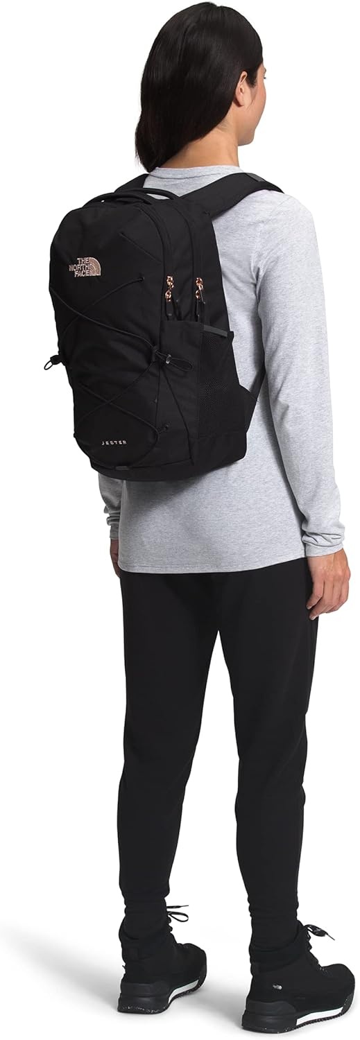 imageThe North Face Womens Jester Everyday Laptop Backpack Commuter Travel Bag Laptop Sleeve WaterRepellent Minimal Grey Dark HeatherMinimal GreyNPF One SizeTnf BlackBurnt Coral Metallic 1