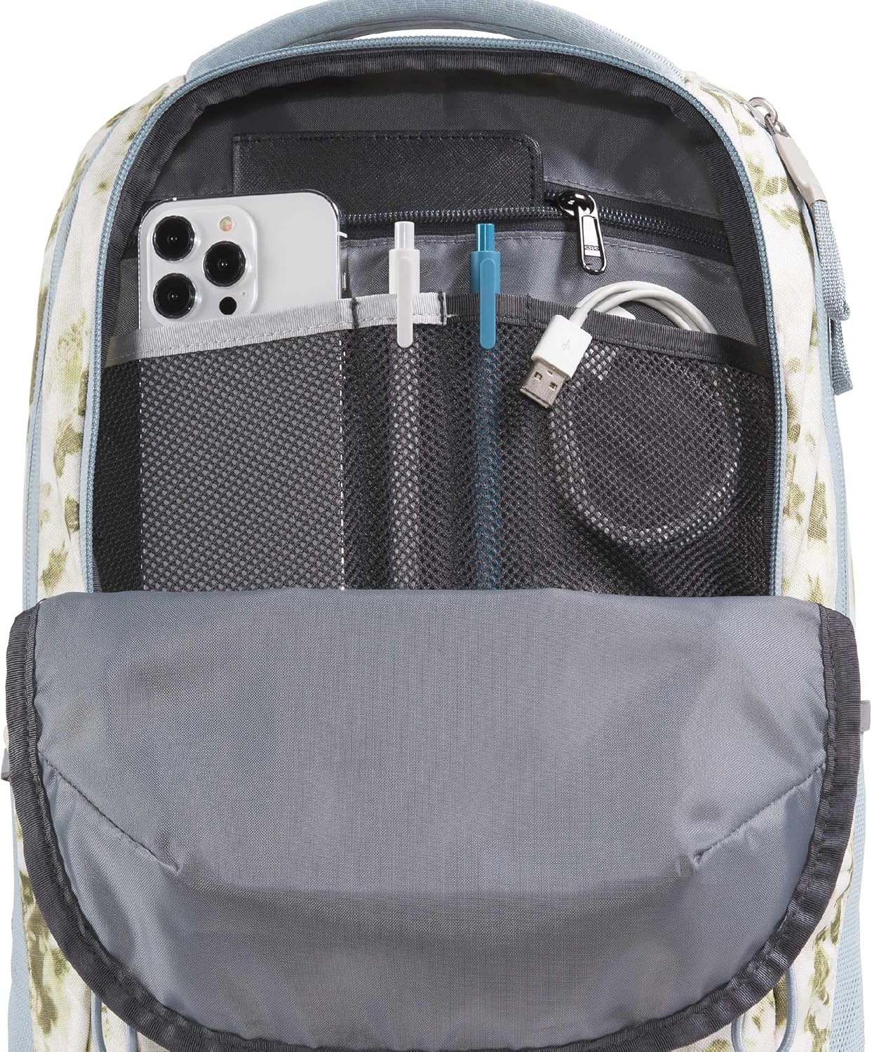imageThe North Face Womens Jester Everyday Laptop Backpack Commuter Travel Bag Laptop Sleeve WaterRepellent Minimal Grey Dark HeatherMinimal GreyNPF One SizeDesert Stone Floral Dye PrintFrost Grey