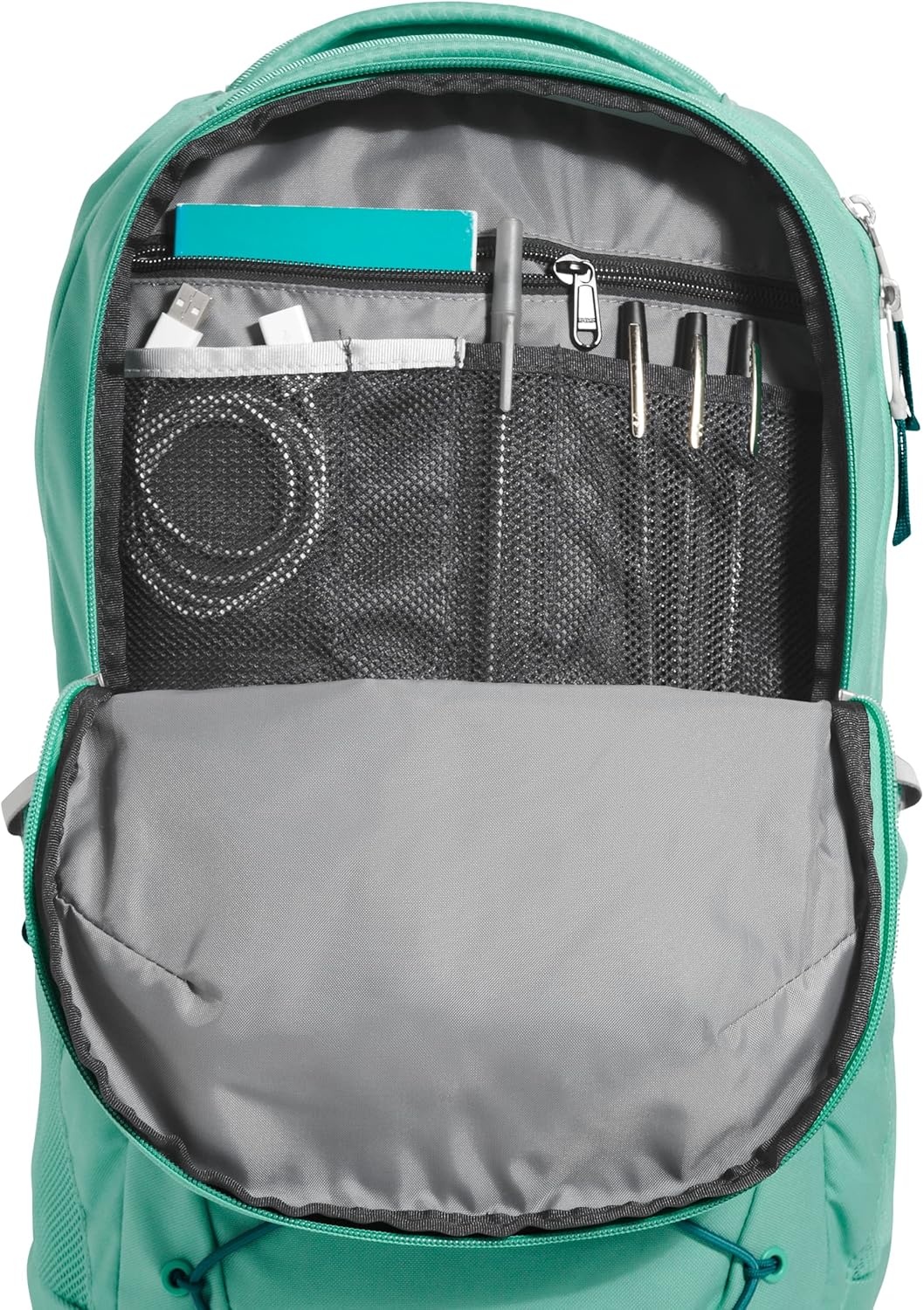 imageThe North Face Womens Jester Everyday Laptop Backpack Commuter Travel Bag Laptop Sleeve WaterRepellent Minimal Grey Dark HeatherMinimal GreyNPF One SizeWasabiHarbor Blue