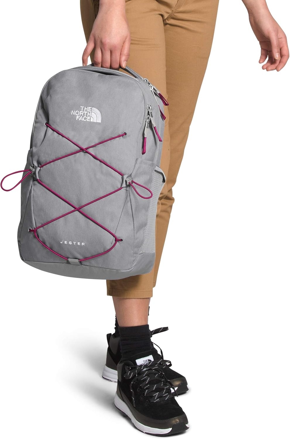 imageThe North Face Womens Jester Everyday Laptop Backpack Commuter Travel Bag Laptop Sleeve WaterRepellent Minimal Grey Dark HeatherMinimal GreyNPF One SizeMeld Grey Dark HeatherDramatic Plum