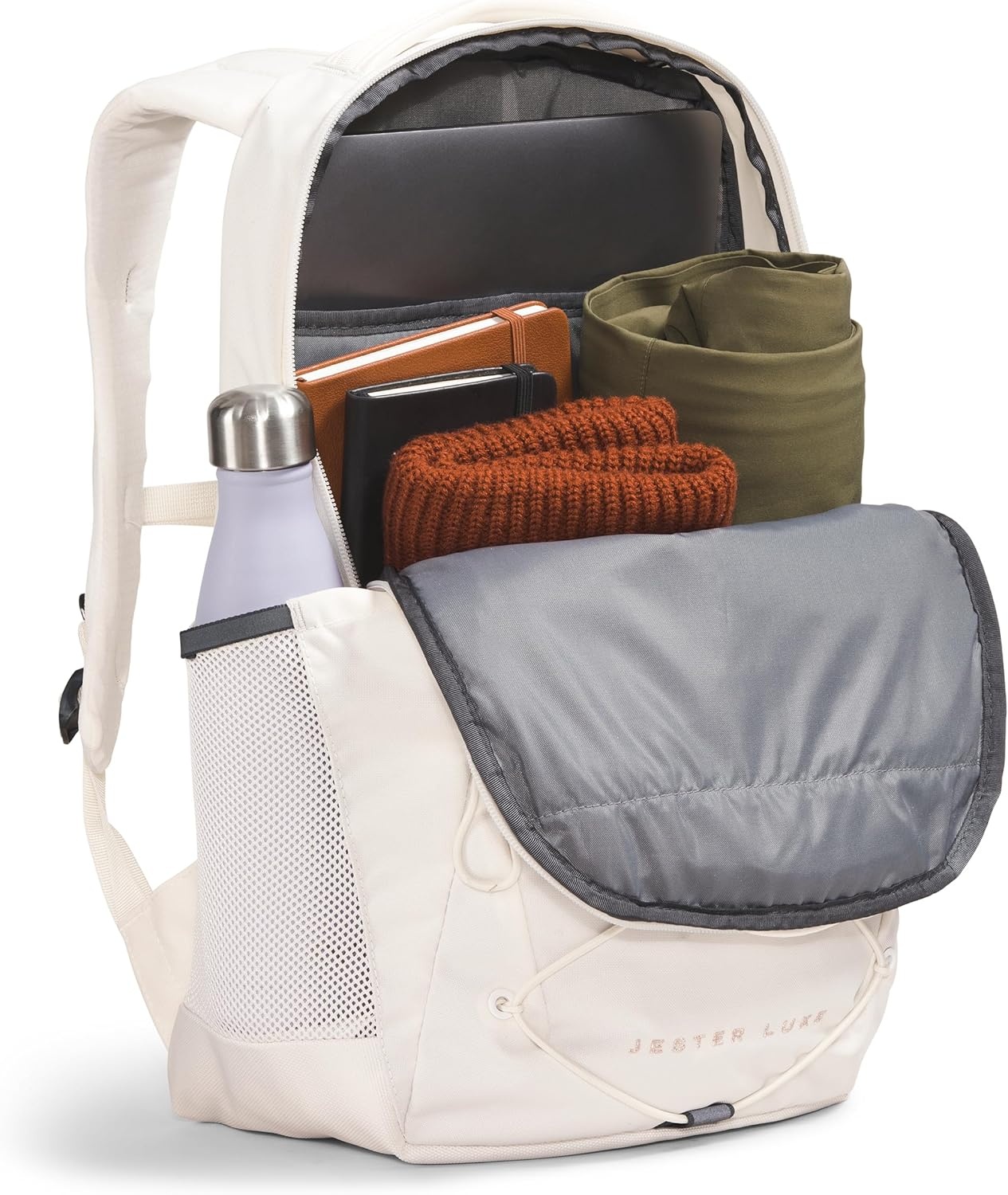 imageThe North Face Womens Jester Everyday Laptop Backpack Commuter Travel Bag Laptop Sleeve WaterRepellent Minimal Grey Dark HeatherMinimal GreyNPF One SizeGardenia WhiteBurnt Coral Metallic
