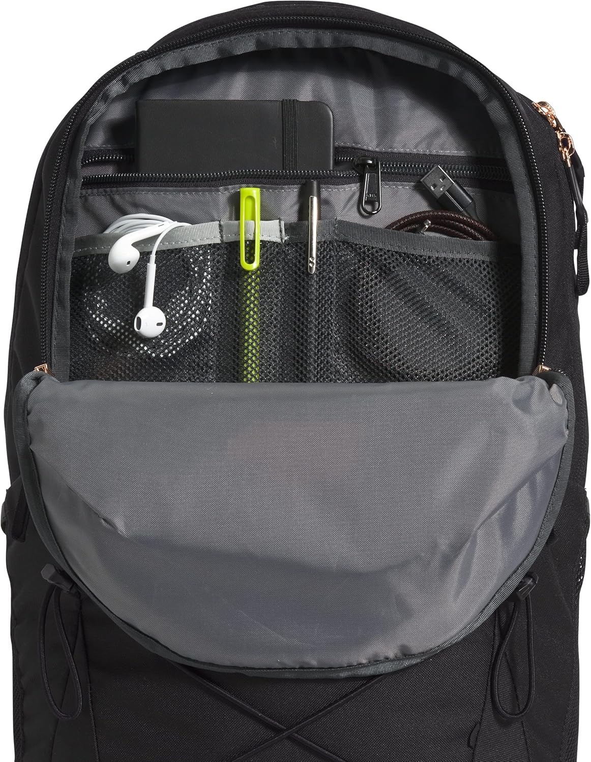 imageThe North Face Womens Jester Everyday Laptop Backpack Commuter Travel Bag Laptop Sleeve WaterRepellent Minimal Grey Dark HeatherMinimal GreyNPF One SizeTnf BlackBurnt Coral Metallic 1